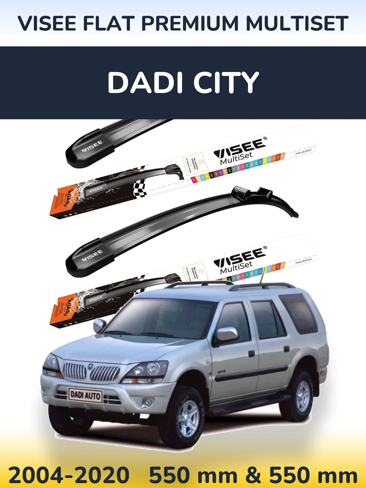 Torkarblad VISEE FLAT PREMIUM MultiSet för Dadi City
