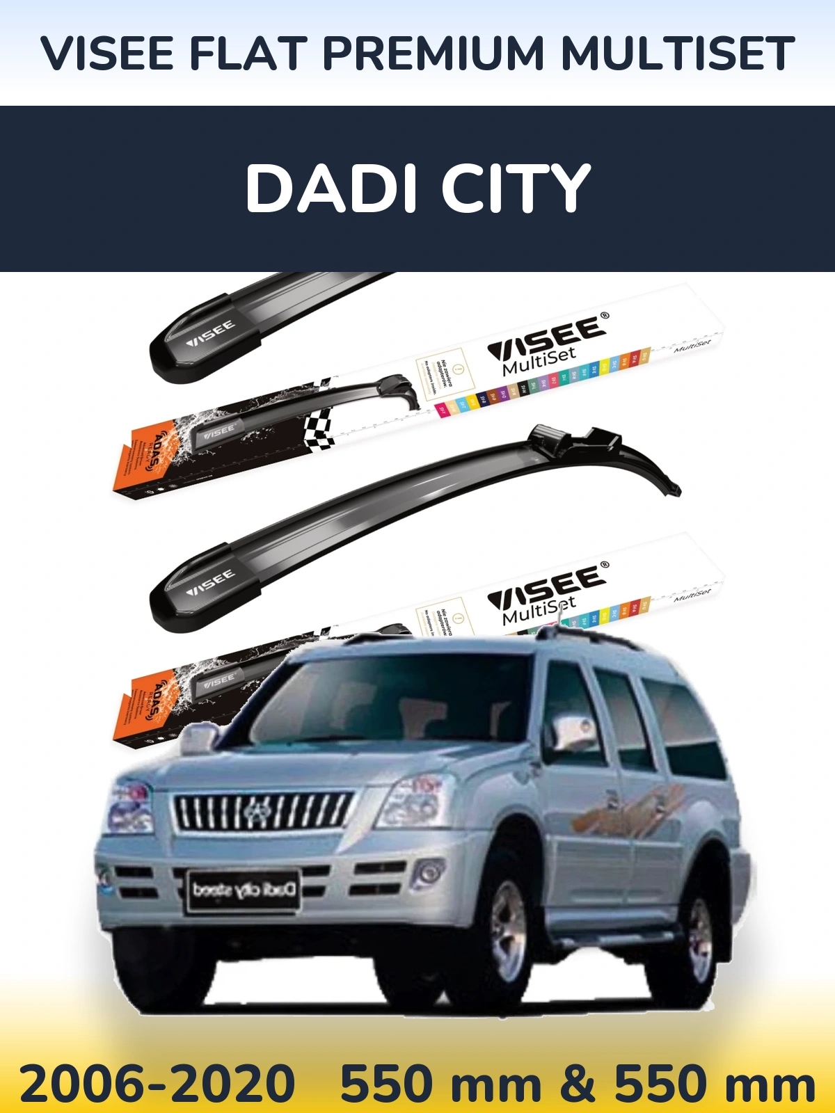 Torkarblad VISEE FLAT PREMIUM MultiSet för Dadi City
