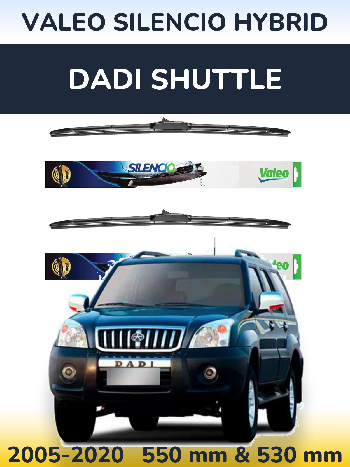Torkarblad Valeo Silencio Hybrid för Dadi Shuttle