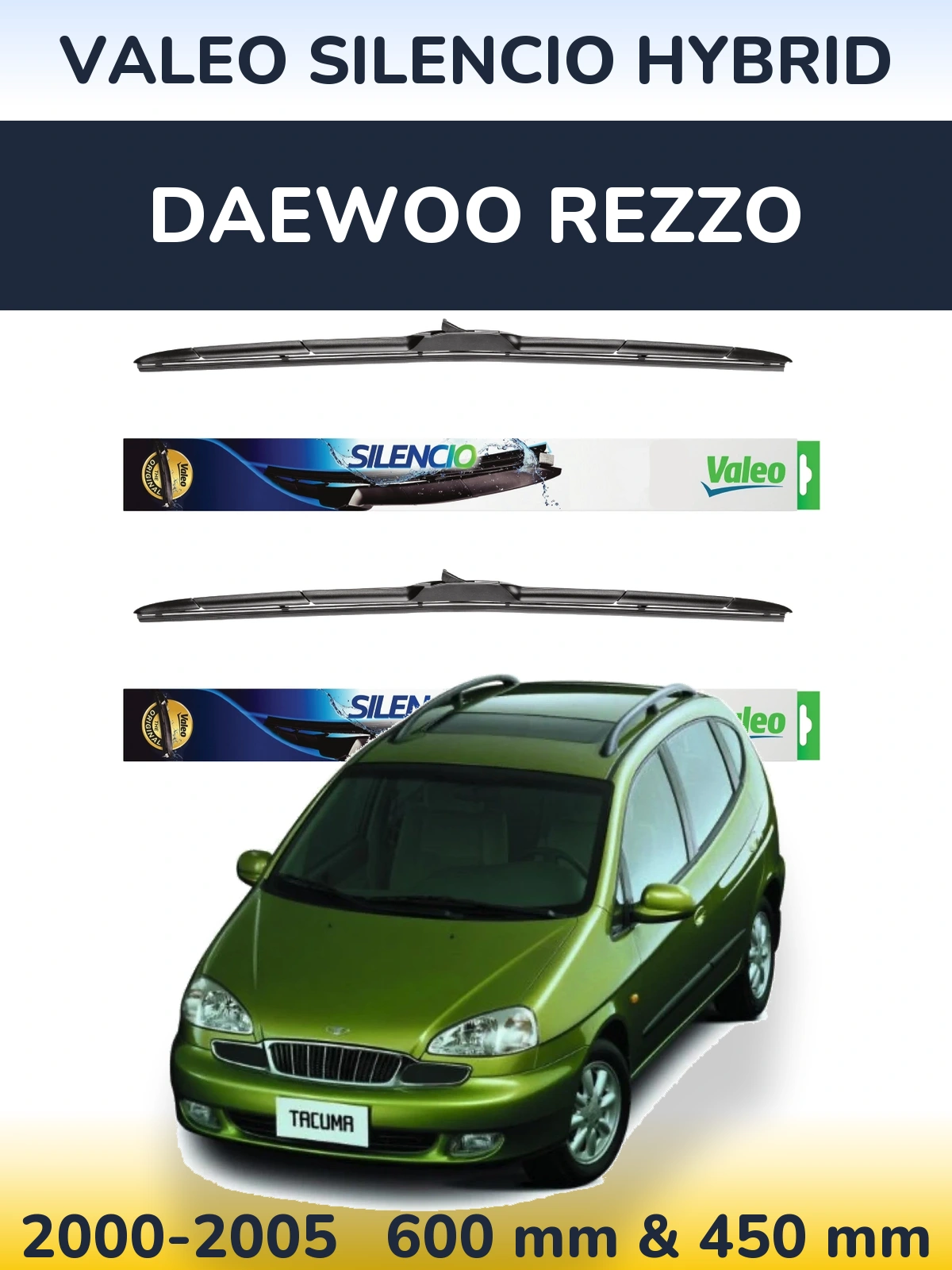 Torkarblad Valeo Silencio Hybrid för Daewoo Rezzo
