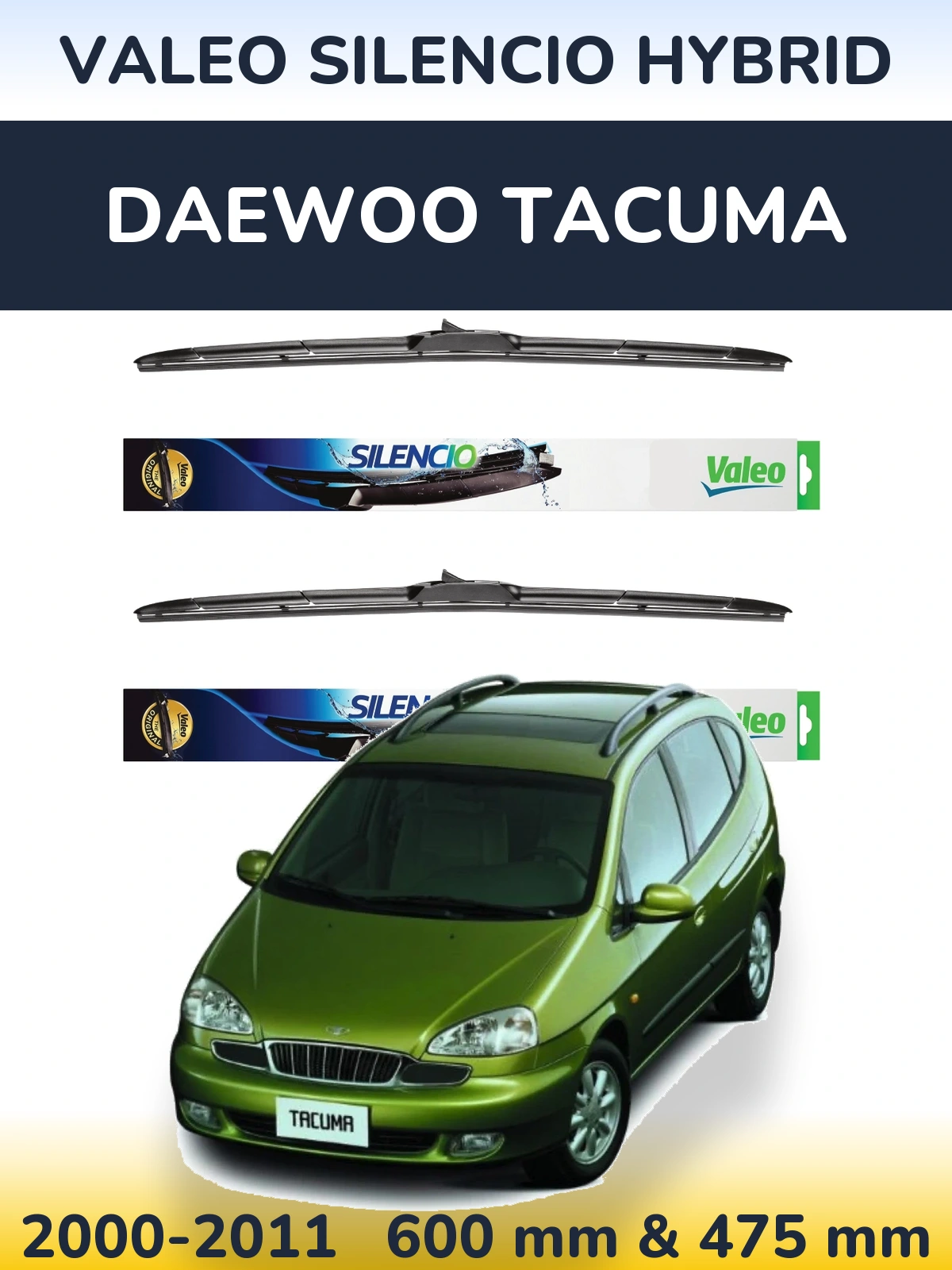 Torkarblad Valeo Silencio Hybrid för Daewoo Tacuma