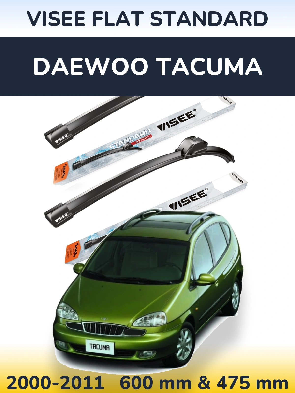 Torkarblad VISEE FLAT STANDARD för Daewoo Tacuma