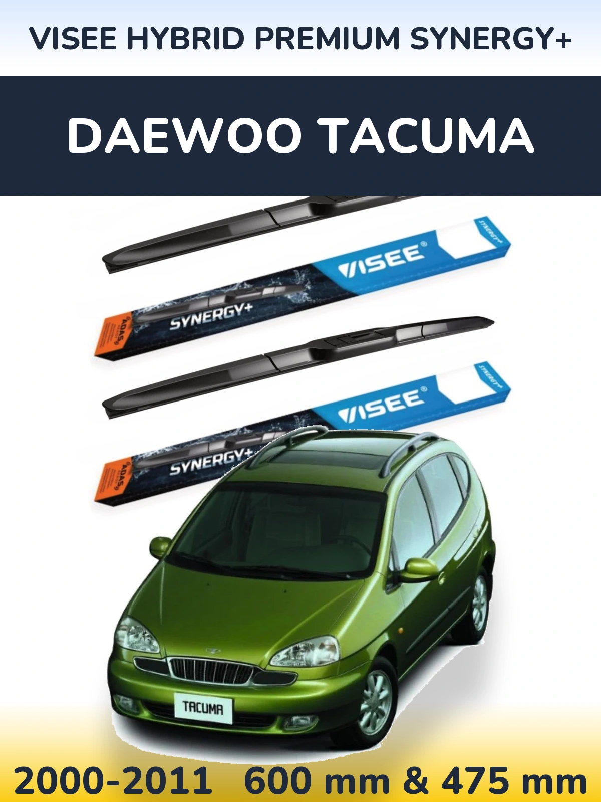 Torkarblad VISEE HYBRID PREMIUM SYNERGY+ för Daewoo Tacuma