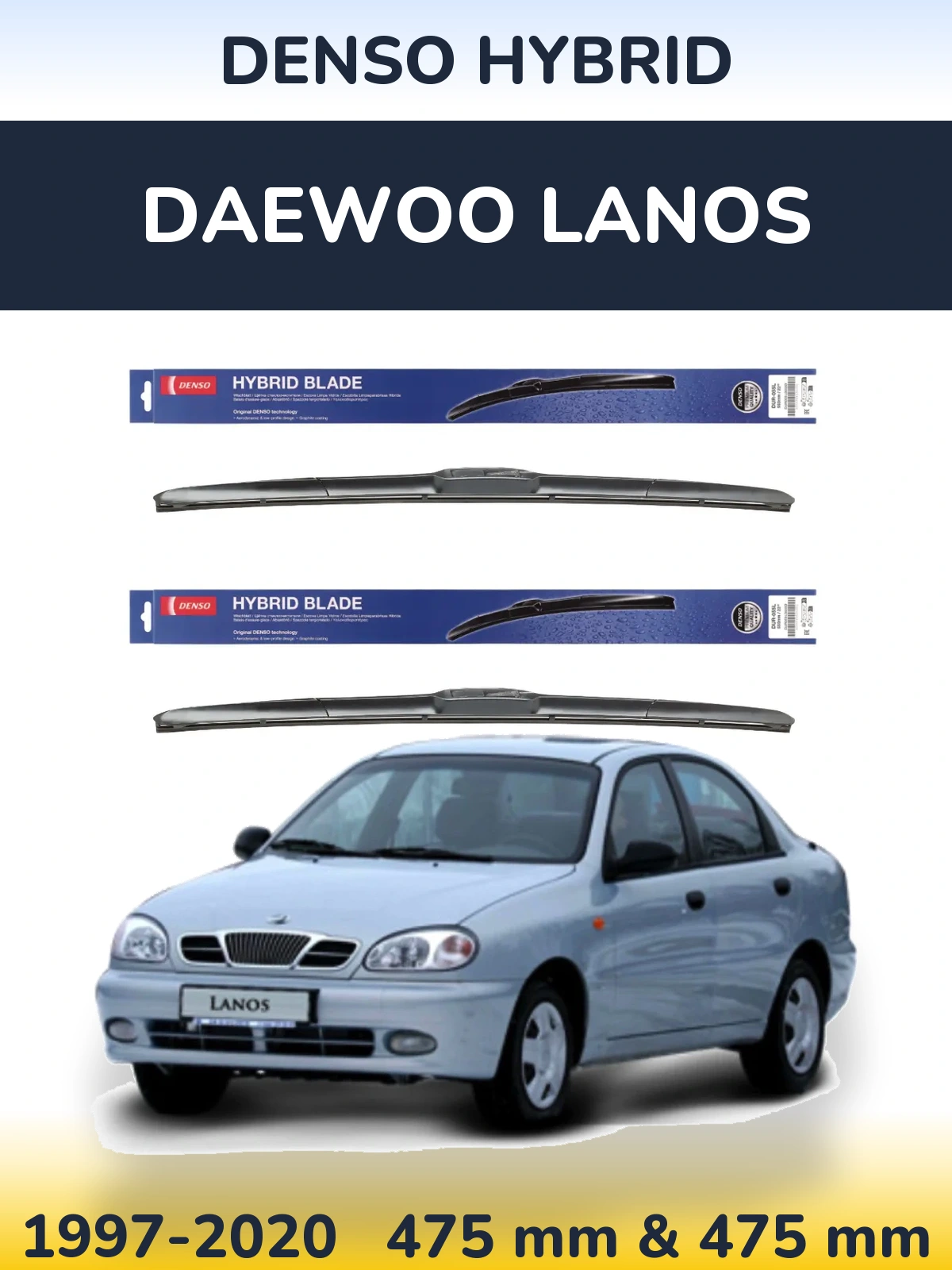 Torkarblad Denso Hybrid för Daewoo Lanos