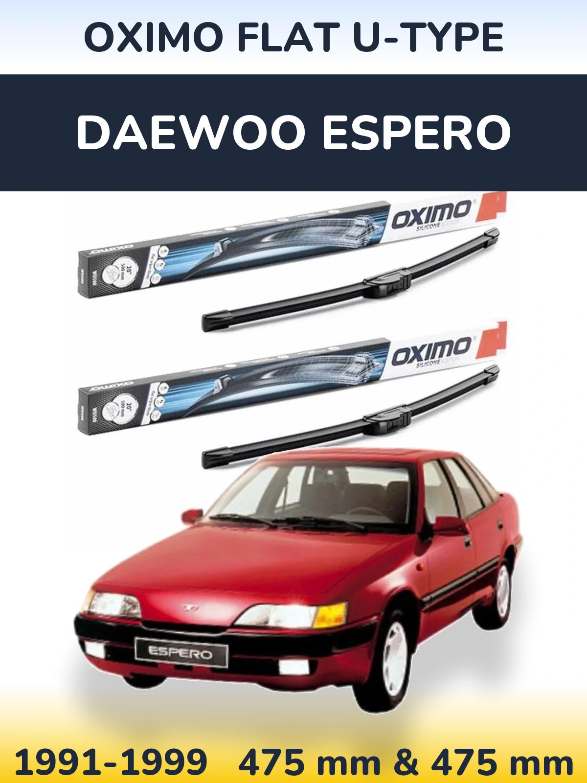 Torkarblad Oximo Flat U-type för Daewoo Espero