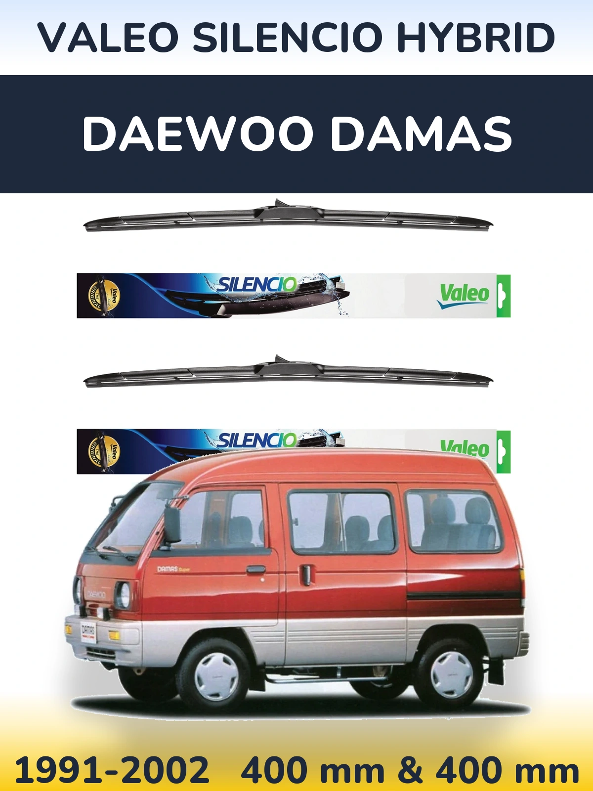 Torkarblad Valeo Silencio Hybrid för Daewoo Damas
