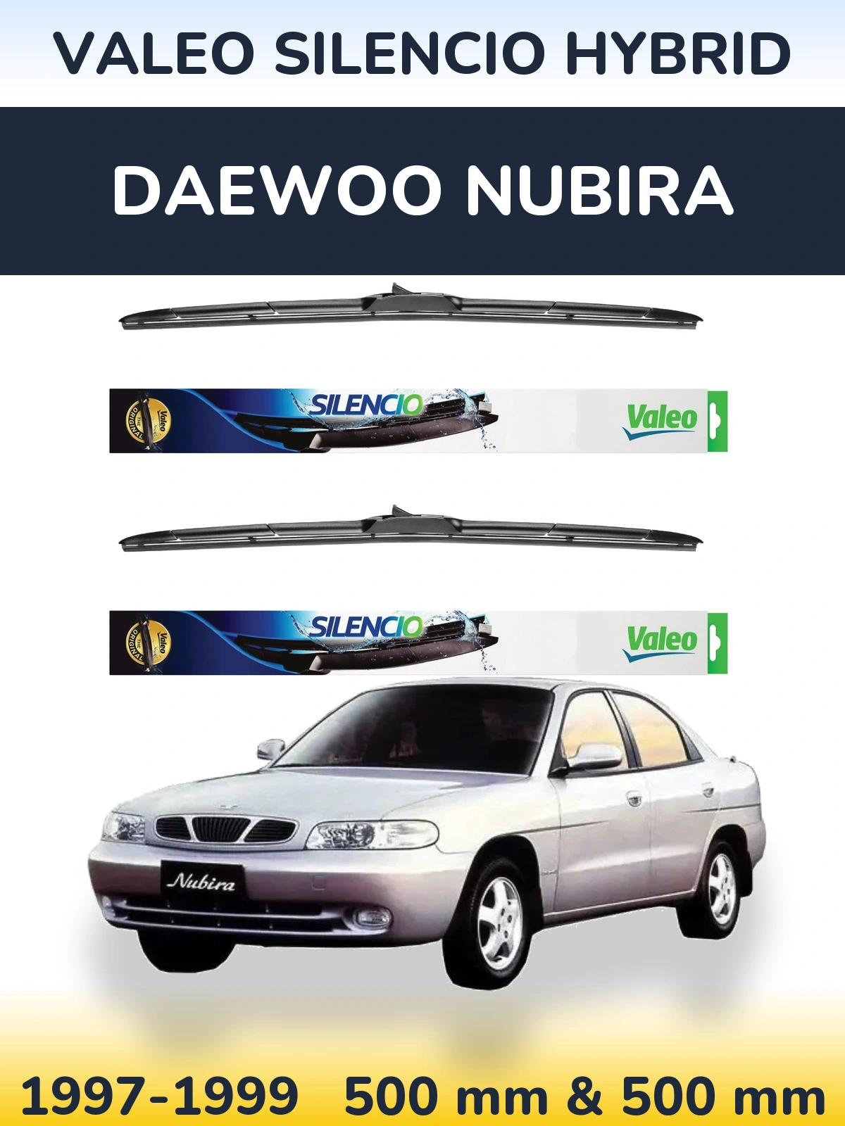 Torkarblad Valeo Silencio Hybrid för Daewoo Nubira