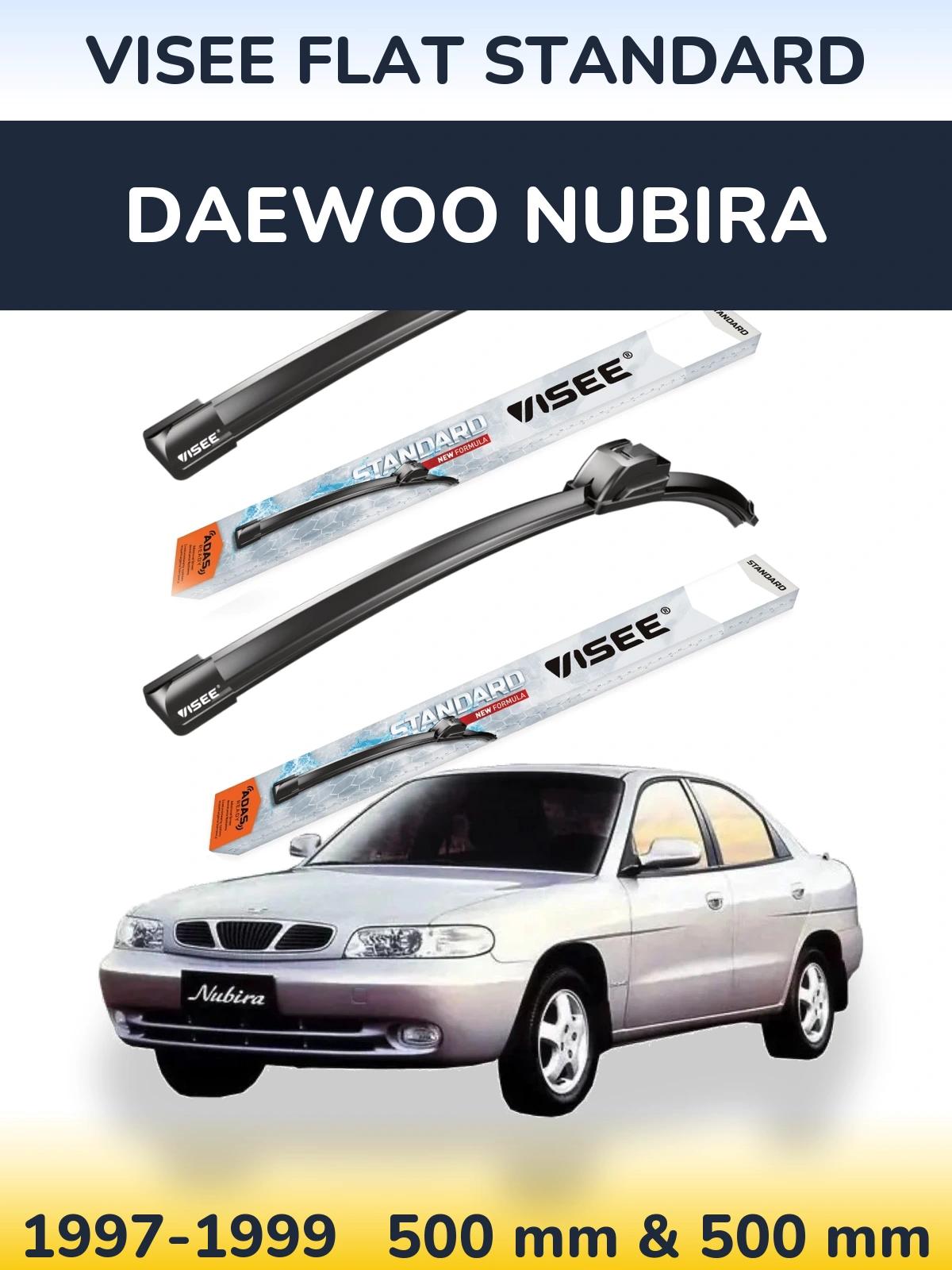Torkarblad VISEE FLAT STANDARD för Daewoo Nubira