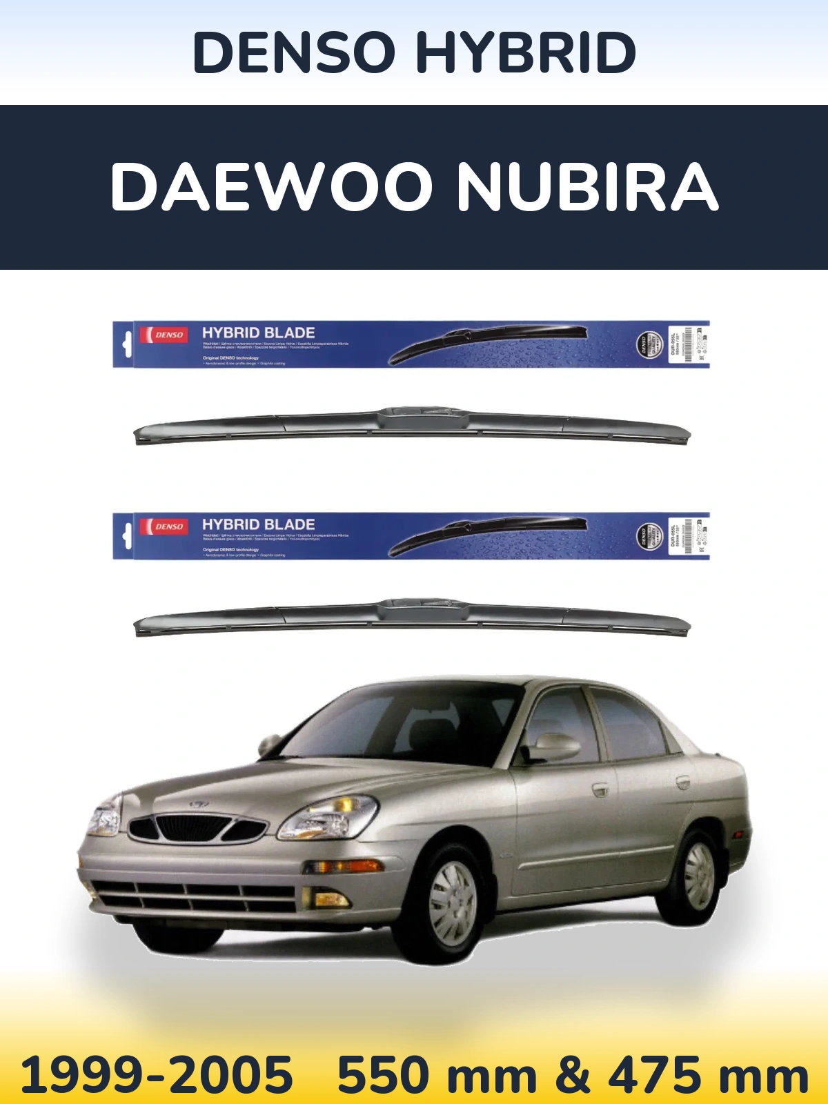 Torkarblad Denso Hybrid för Daewoo Nubira