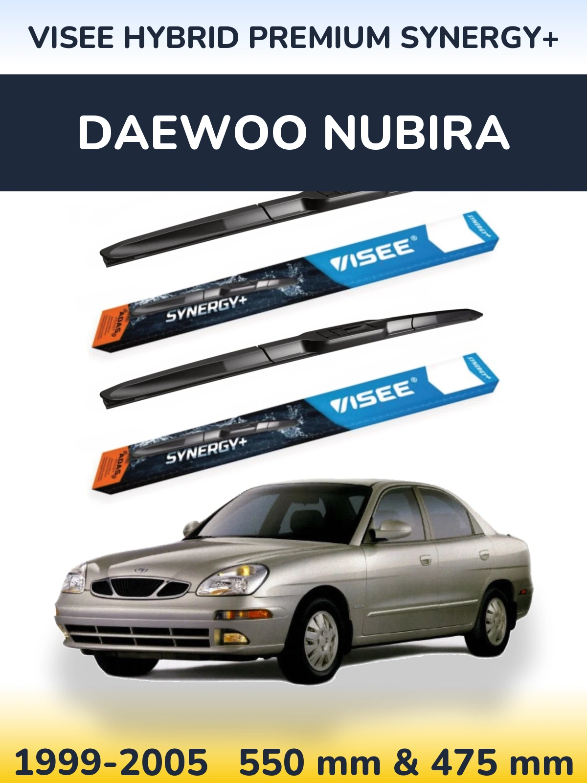 Torkarblad VISEE HYBRID PREMIUM SYNERGY+ för Daewoo Nubira