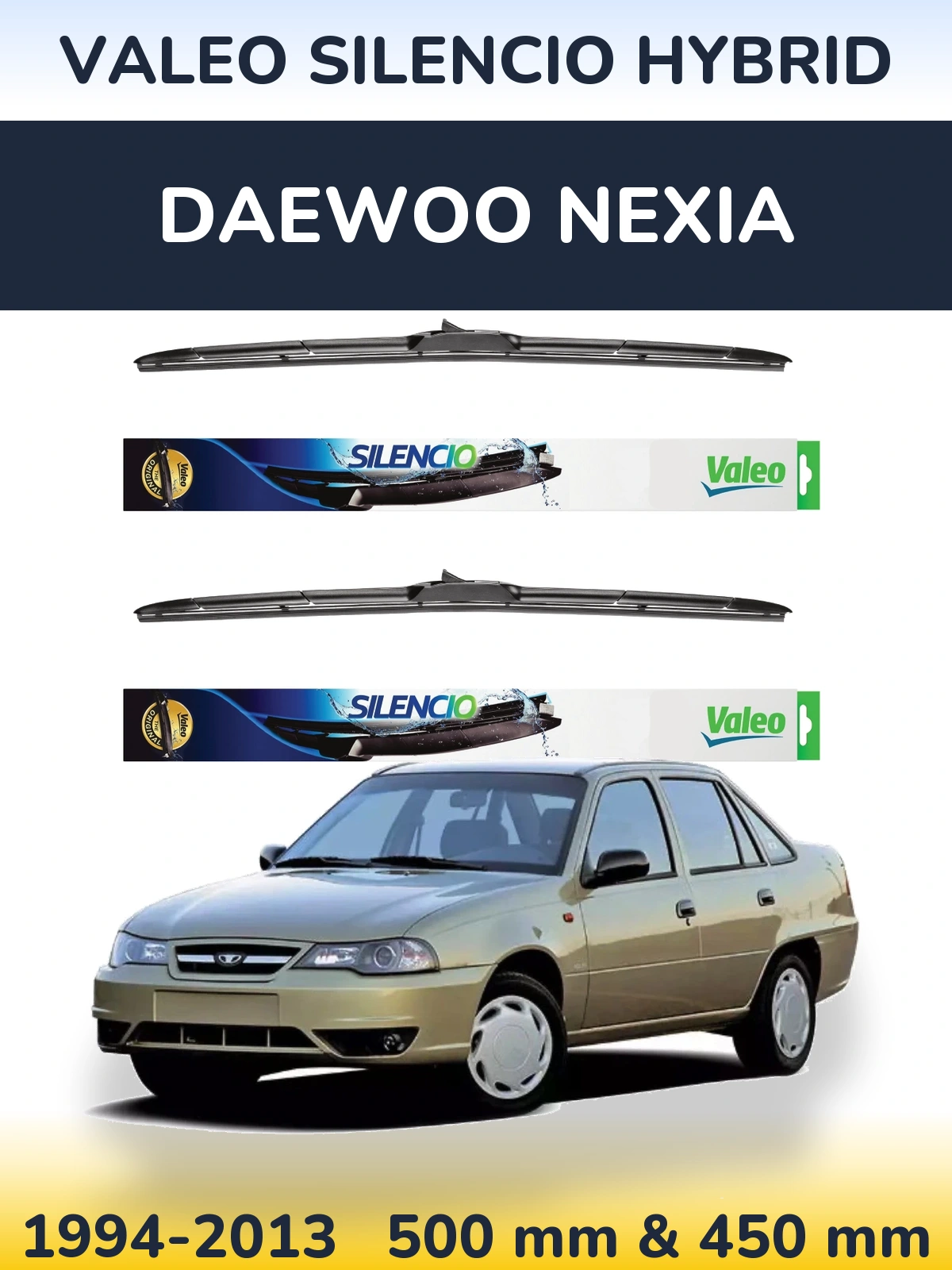 Torkarblad Valeo Silencio Hybrid för Daewoo Nexia
