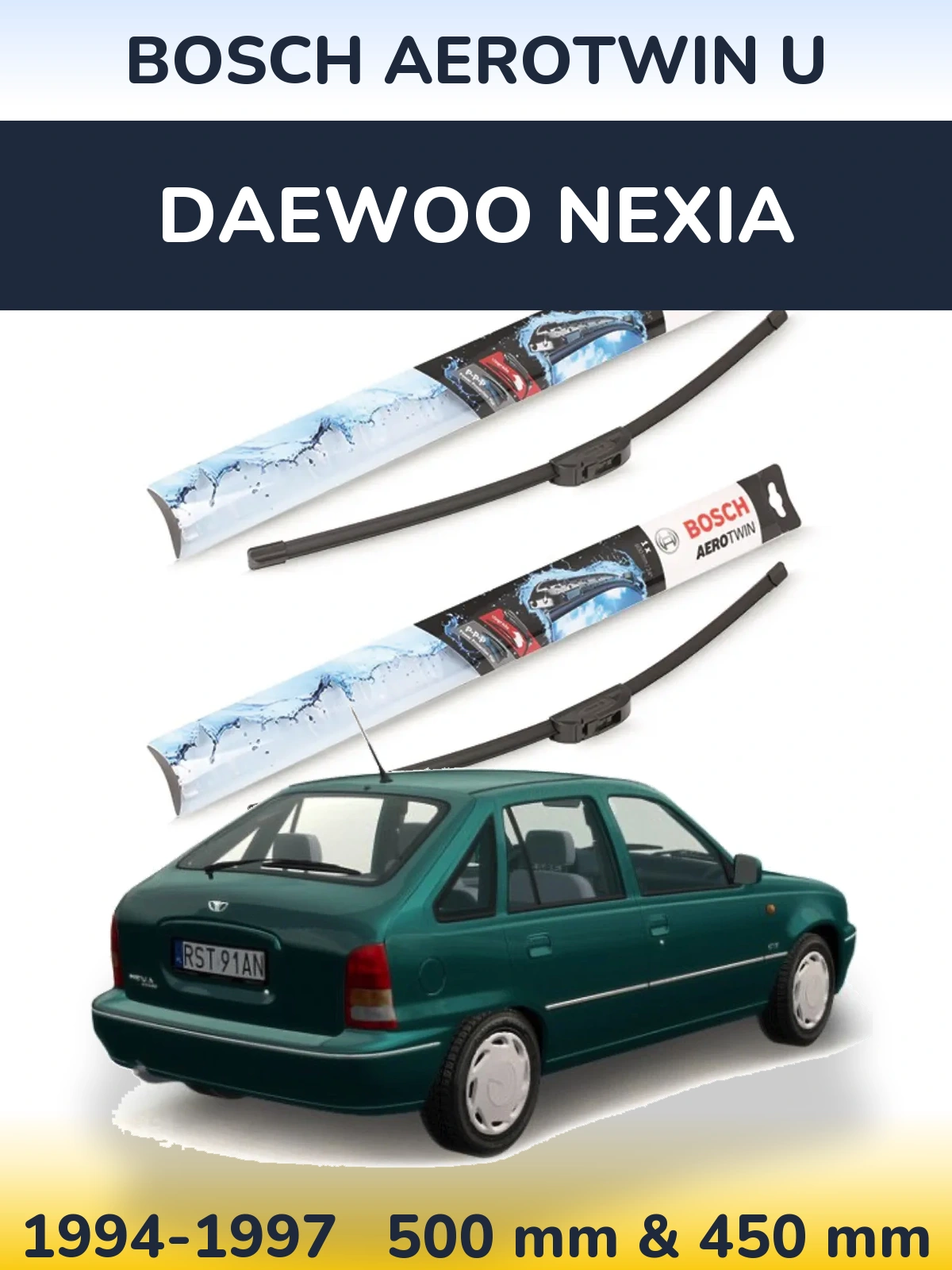 Torkarblad BOSCH AeroTwin U för Daewoo Nexia