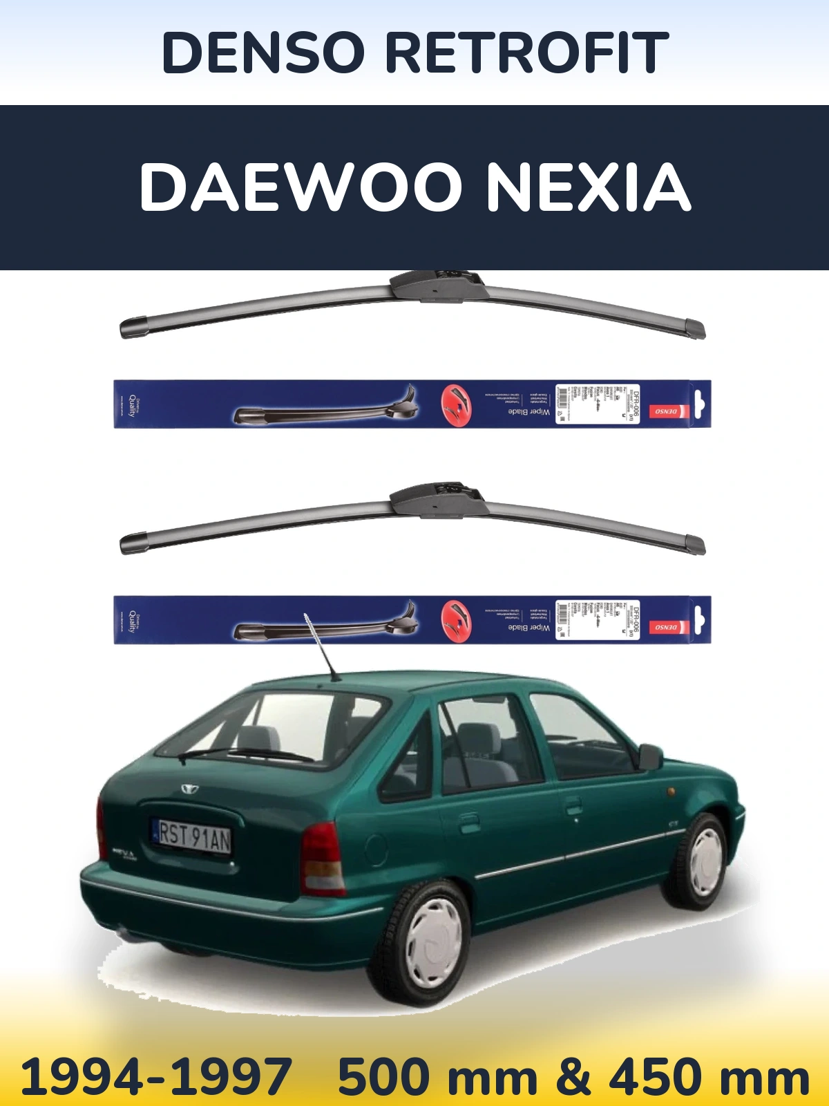 Torkarblad Denso Retrofit för Daewoo Nexia
