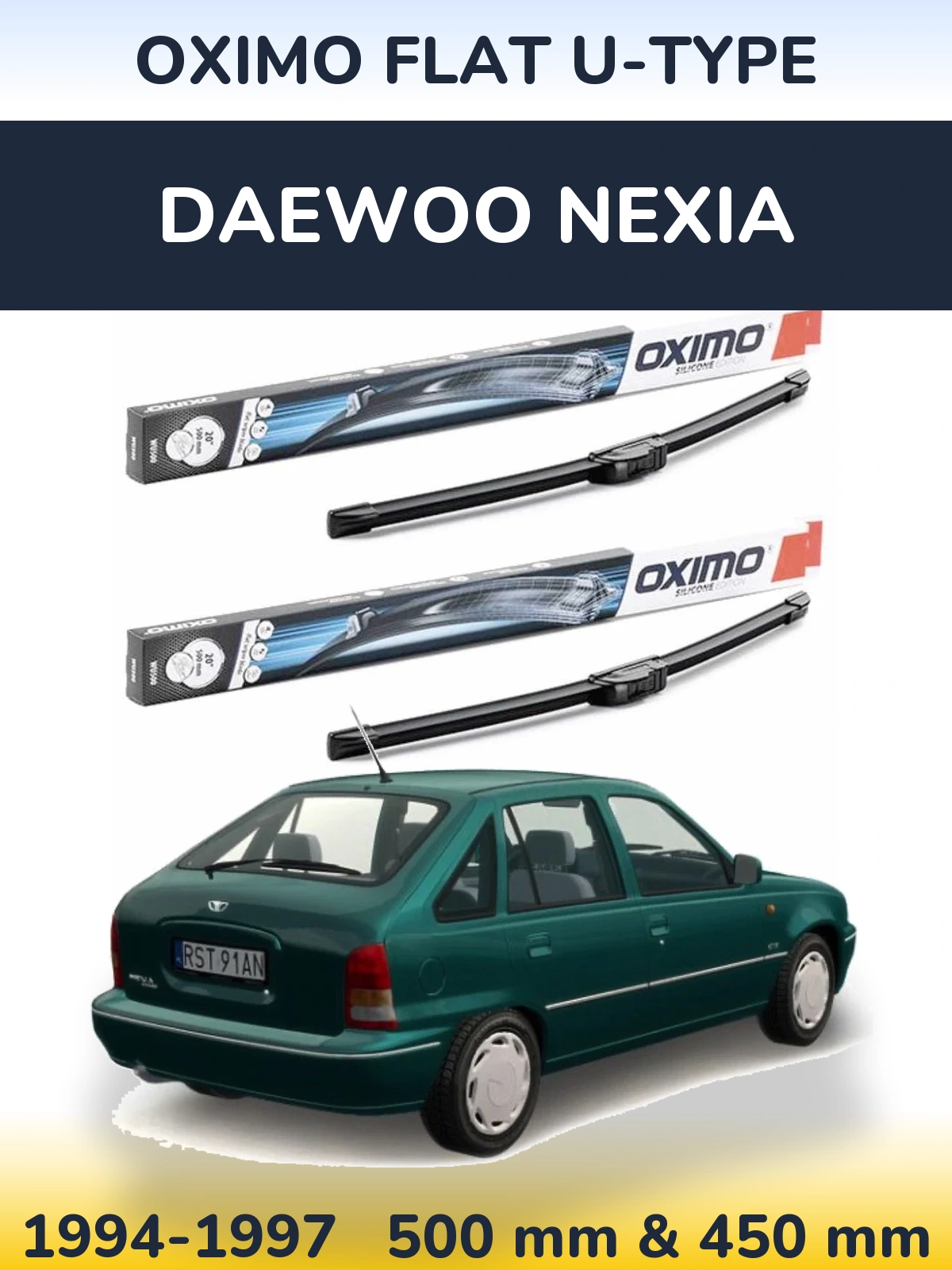 Torkarblad Oximo Flat U-type för Daewoo Nexia