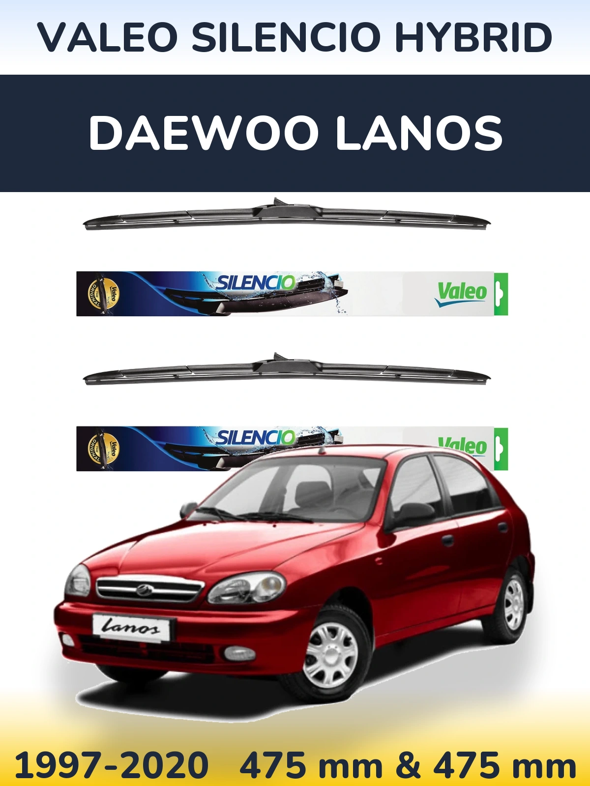 Torkarblad Valeo Silencio Hybrid för Daewoo Lanos