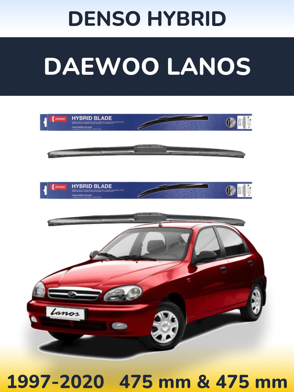 Torkarblad Denso Hybrid för Daewoo Lanos