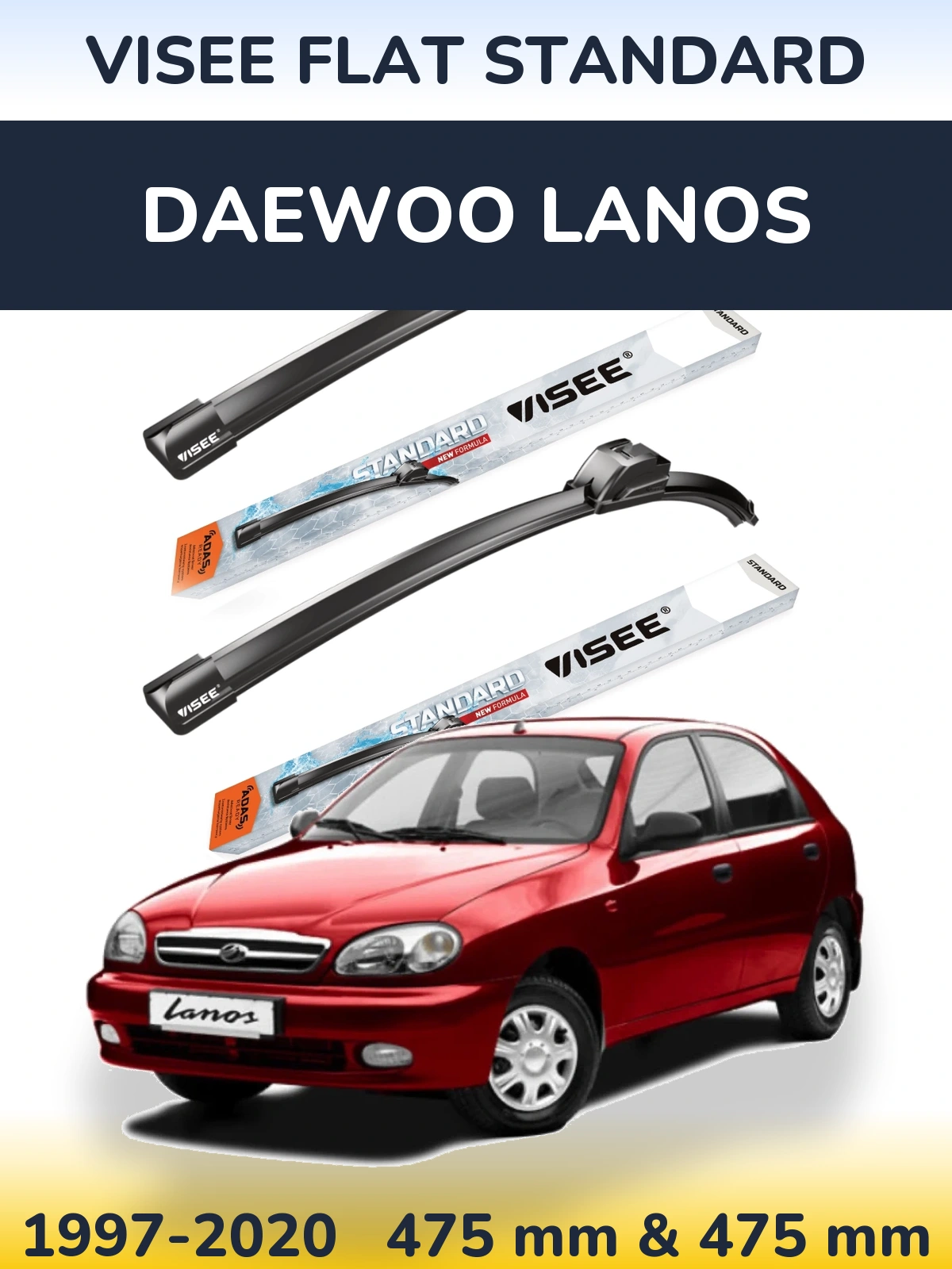 Torkarblad VISEE FLAT STANDARD för Daewoo Lanos
