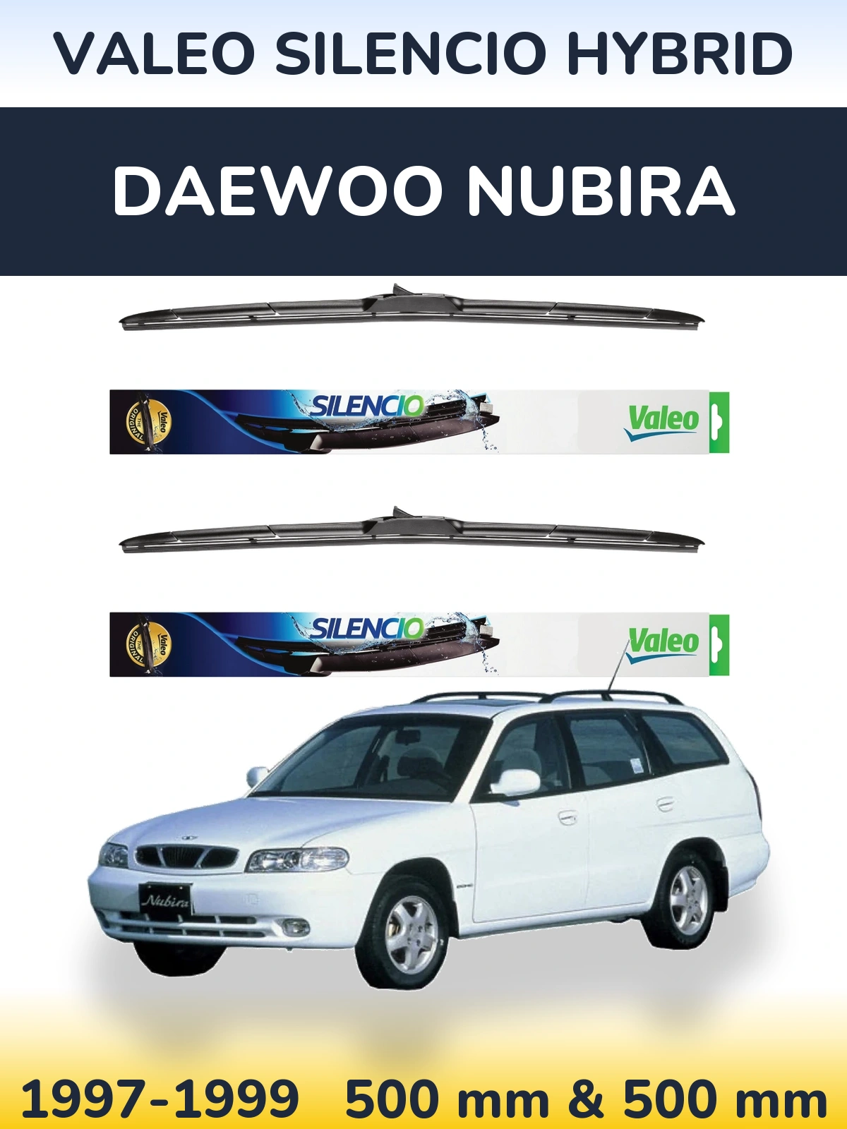 Torkarblad Valeo Silencio Hybrid för Daewoo Nubira