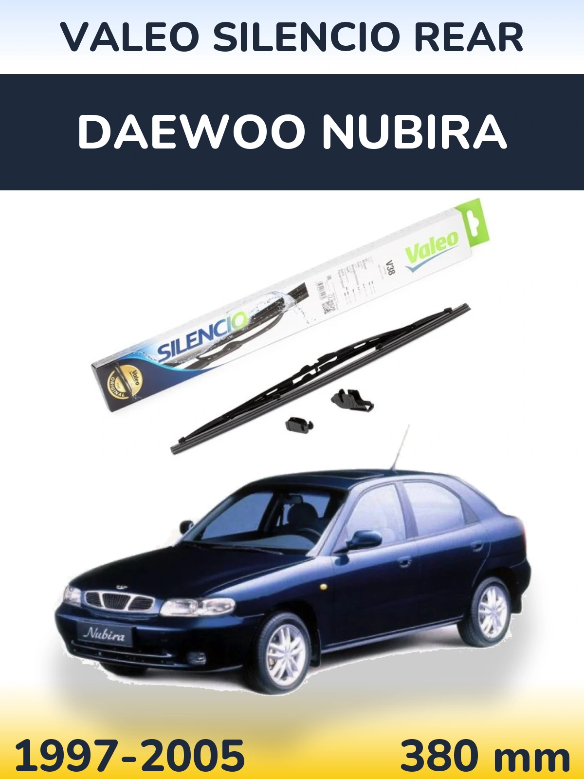 Задня щітка Valeo Silencio Rear 380 мм для Daewoo Nubira 1997-2005