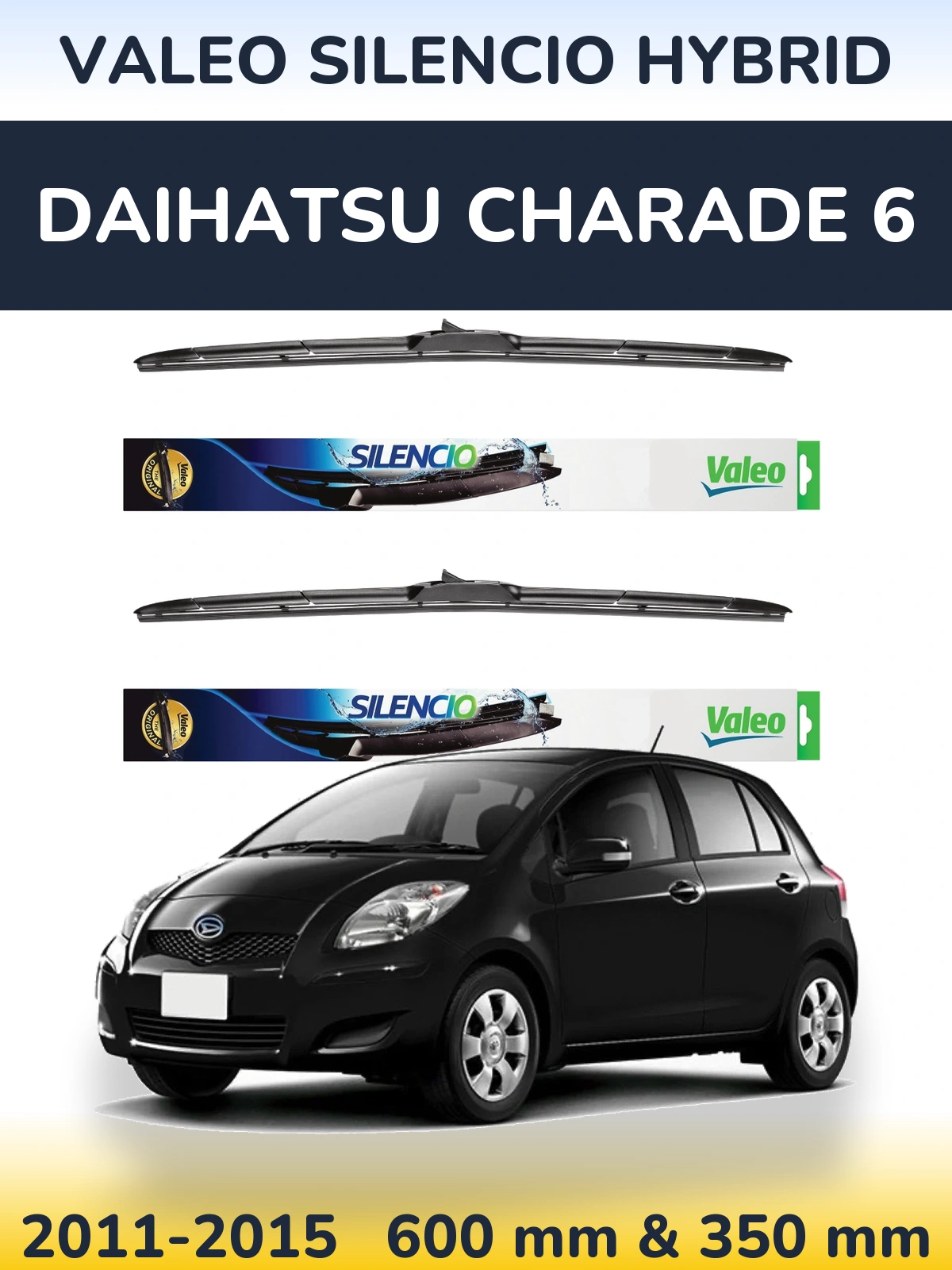 Torkarblad Valeo Silencio Hybrid för Daihatsu Charade 6