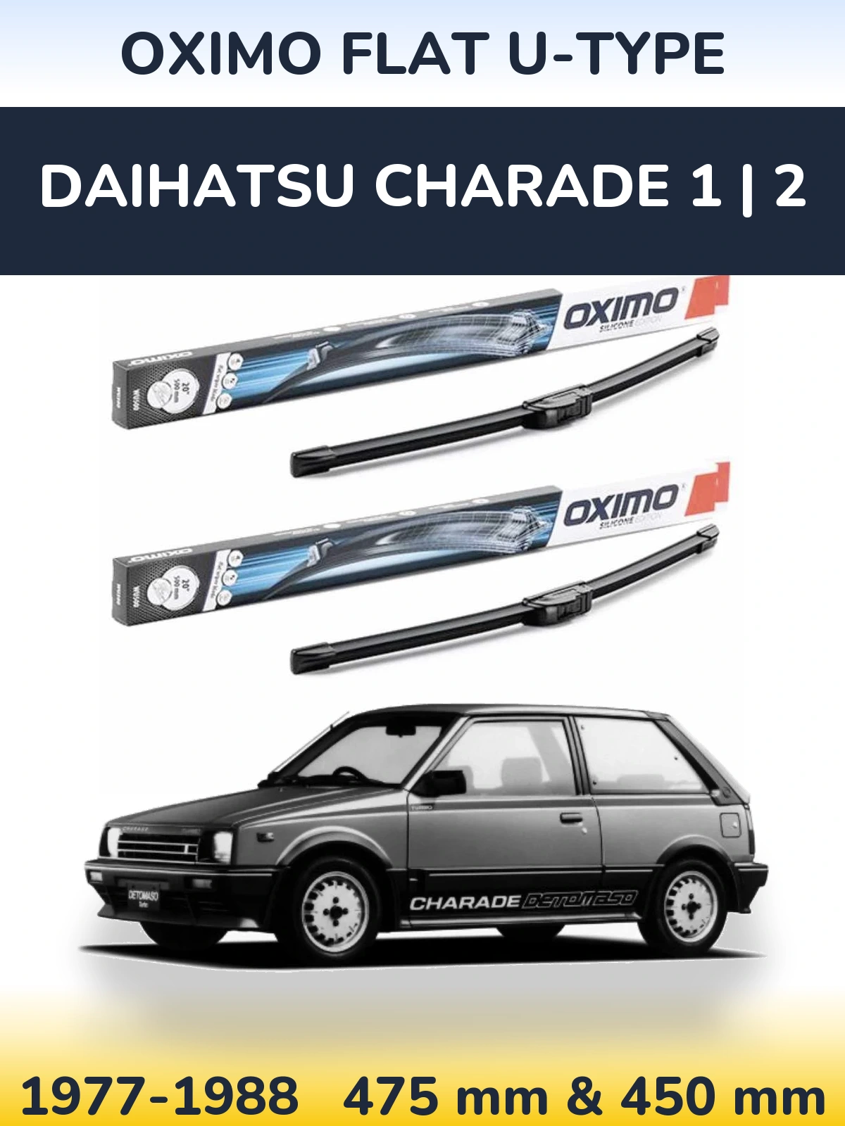Torkarblad Oximo Flat U-type för Daihatsu Charade 1 | 2