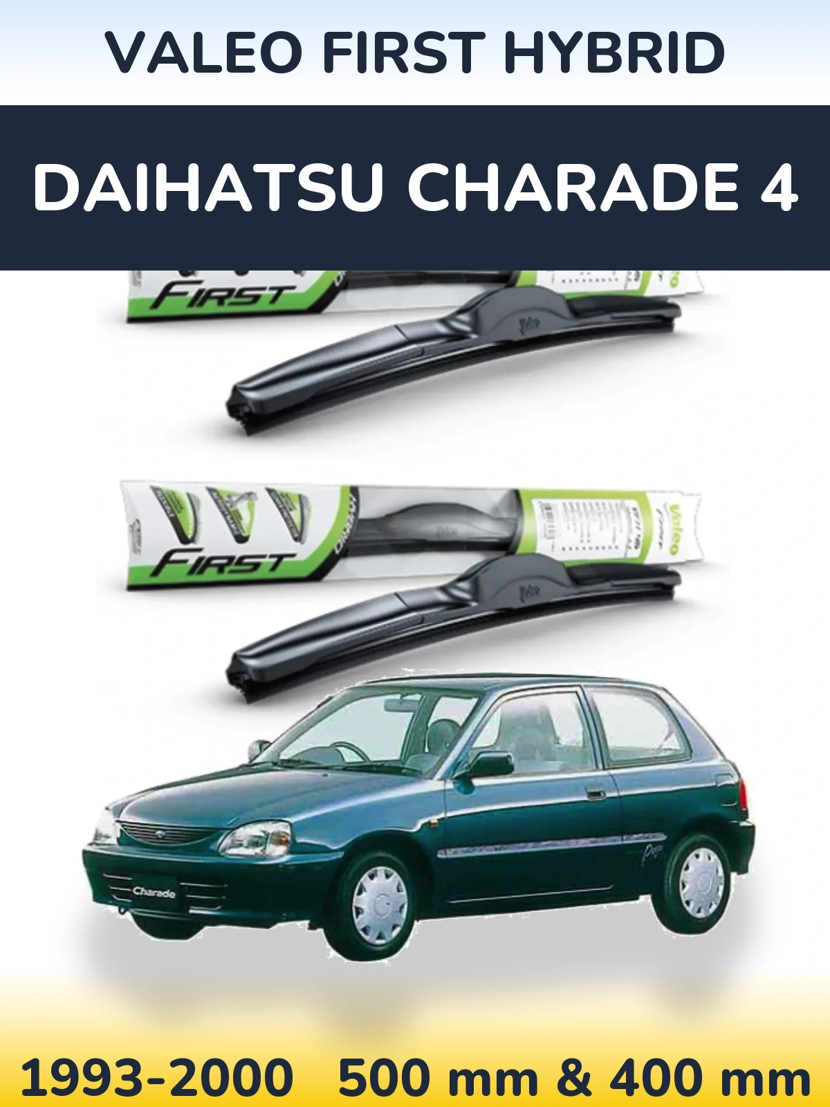 Комплект передних дворников Valeo First Hybrid 500 & 400 мм для Daihatsu Charade 4 1993-2000