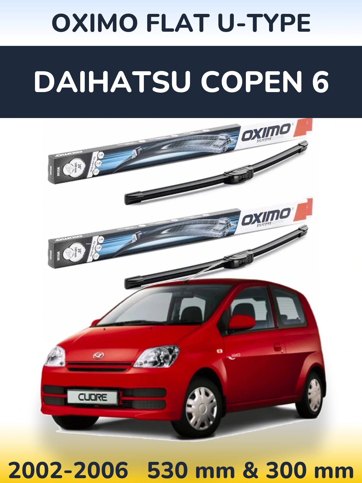 Torkarblad Oximo Flat U-type för Daihatsu Copen 6