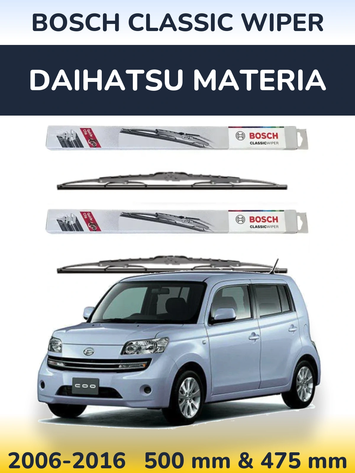 Torkarblad BOSCH Classic Wiper för Daihatsu Materia