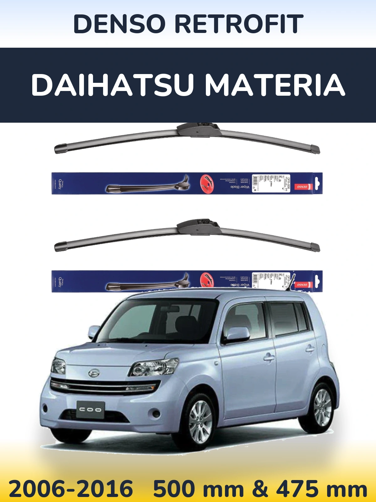 Torkarblad Denso Retrofit för Daihatsu Materia