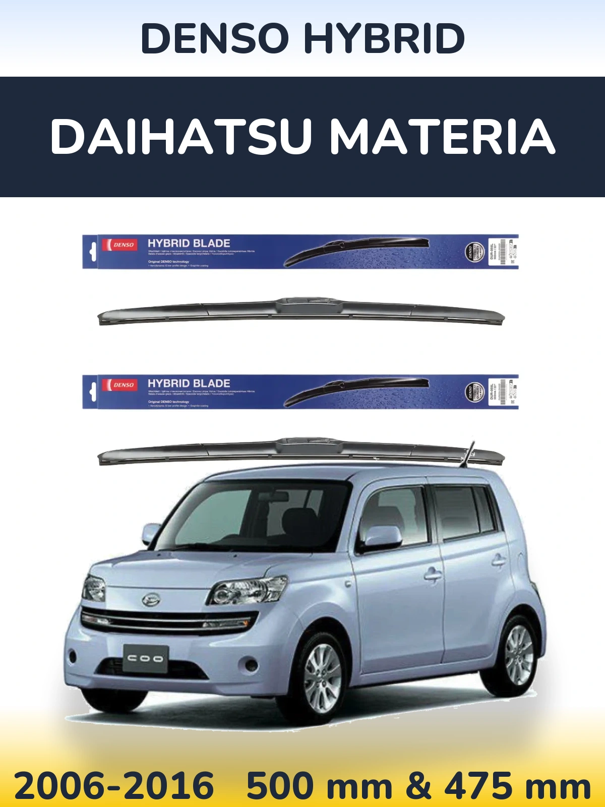 Torkarblad Denso Hybrid för Daihatsu Materia