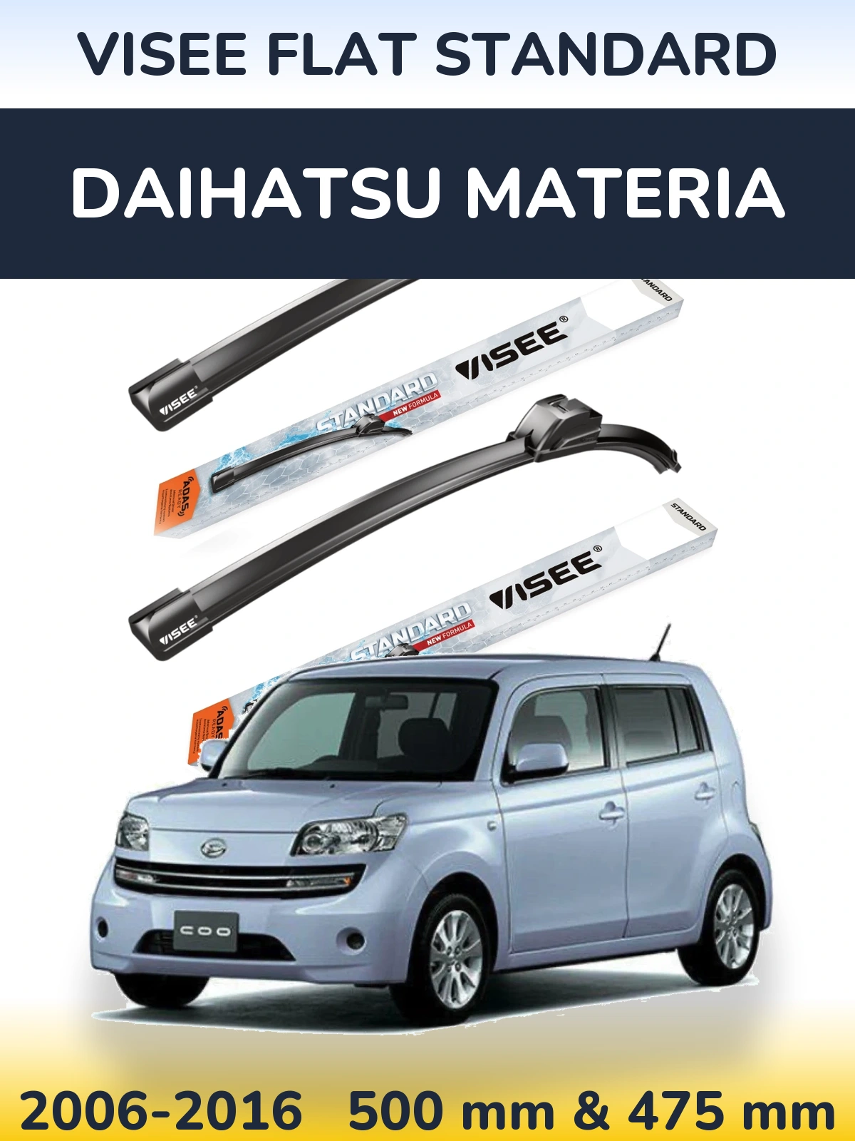 Torkarblad VISEE FLAT STANDARD för Daihatsu Materia