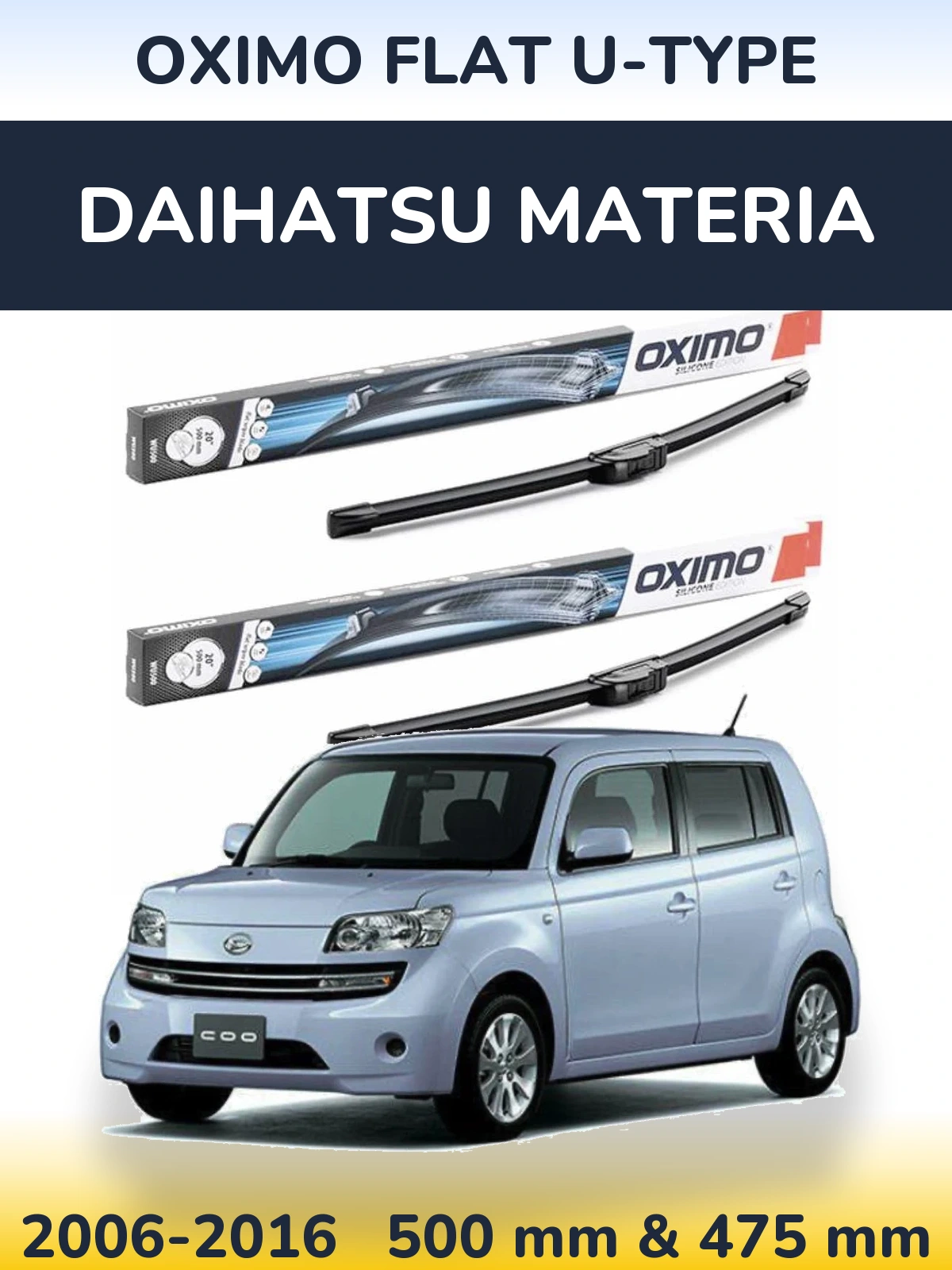 Torkarblad Oximo Flat U-type för Daihatsu Materia