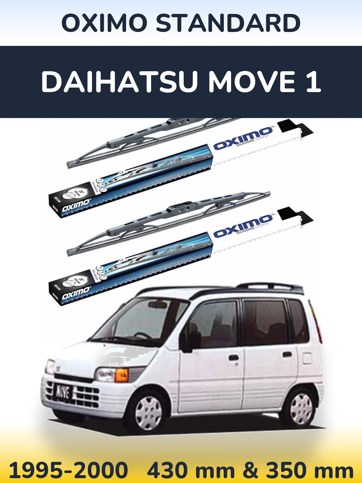 Комплект передних дворников Oximo Standard 425 & 350 мм для Daihatsu Move 1 1995-2000