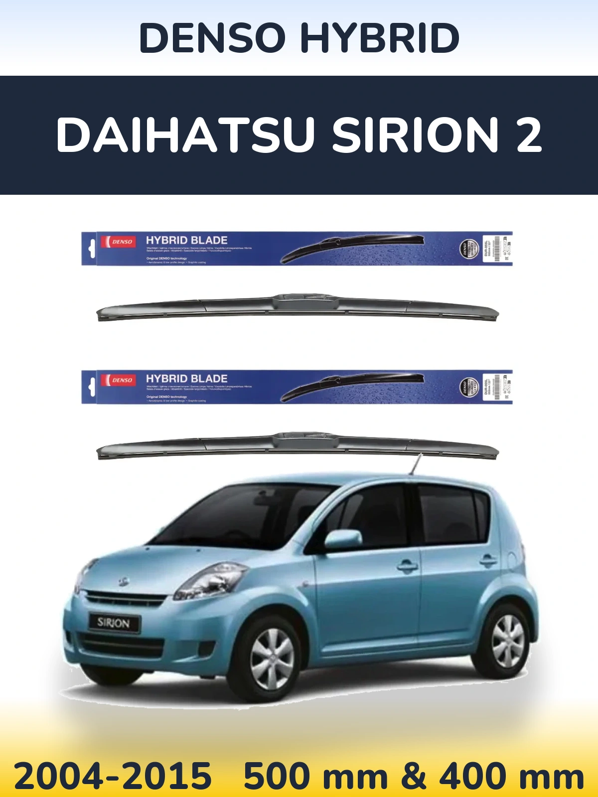 Torkarblad Denso Hybrid för Daihatsu SIrion 2