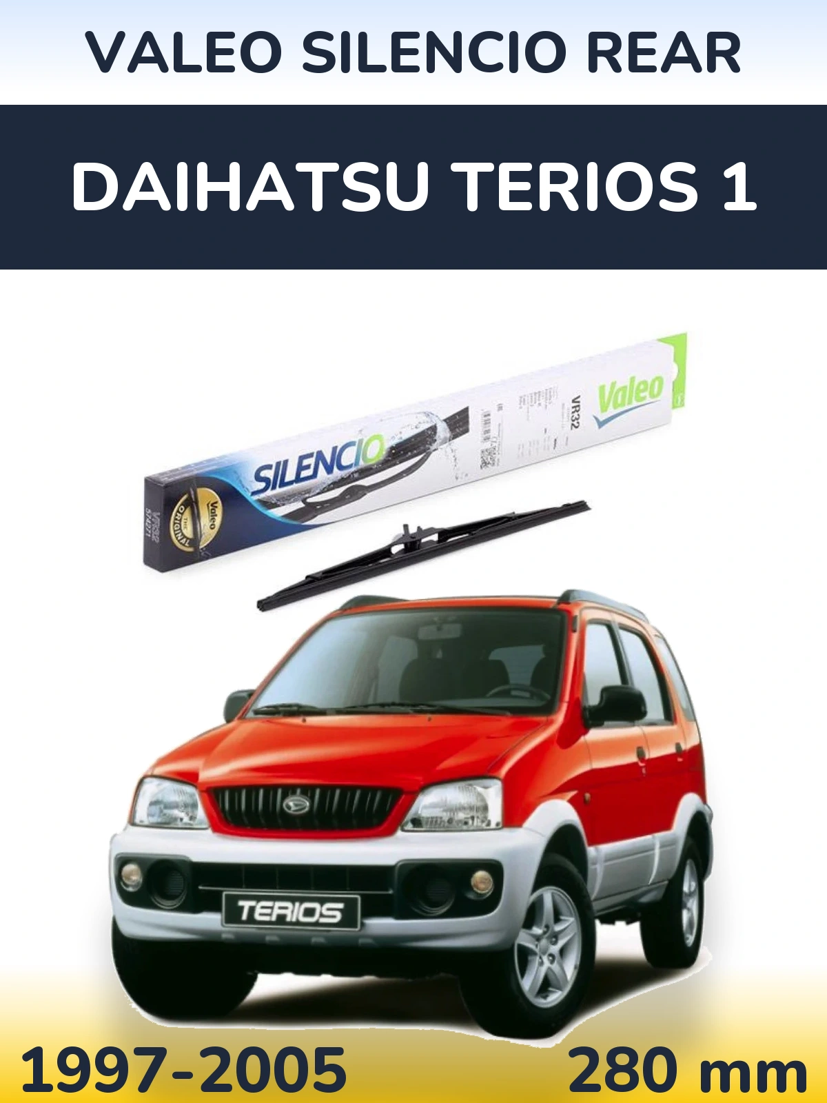 Rear wiper blade Valeo Silencio Rear 280 mm for Daihatsu Terios 1 1997-2005