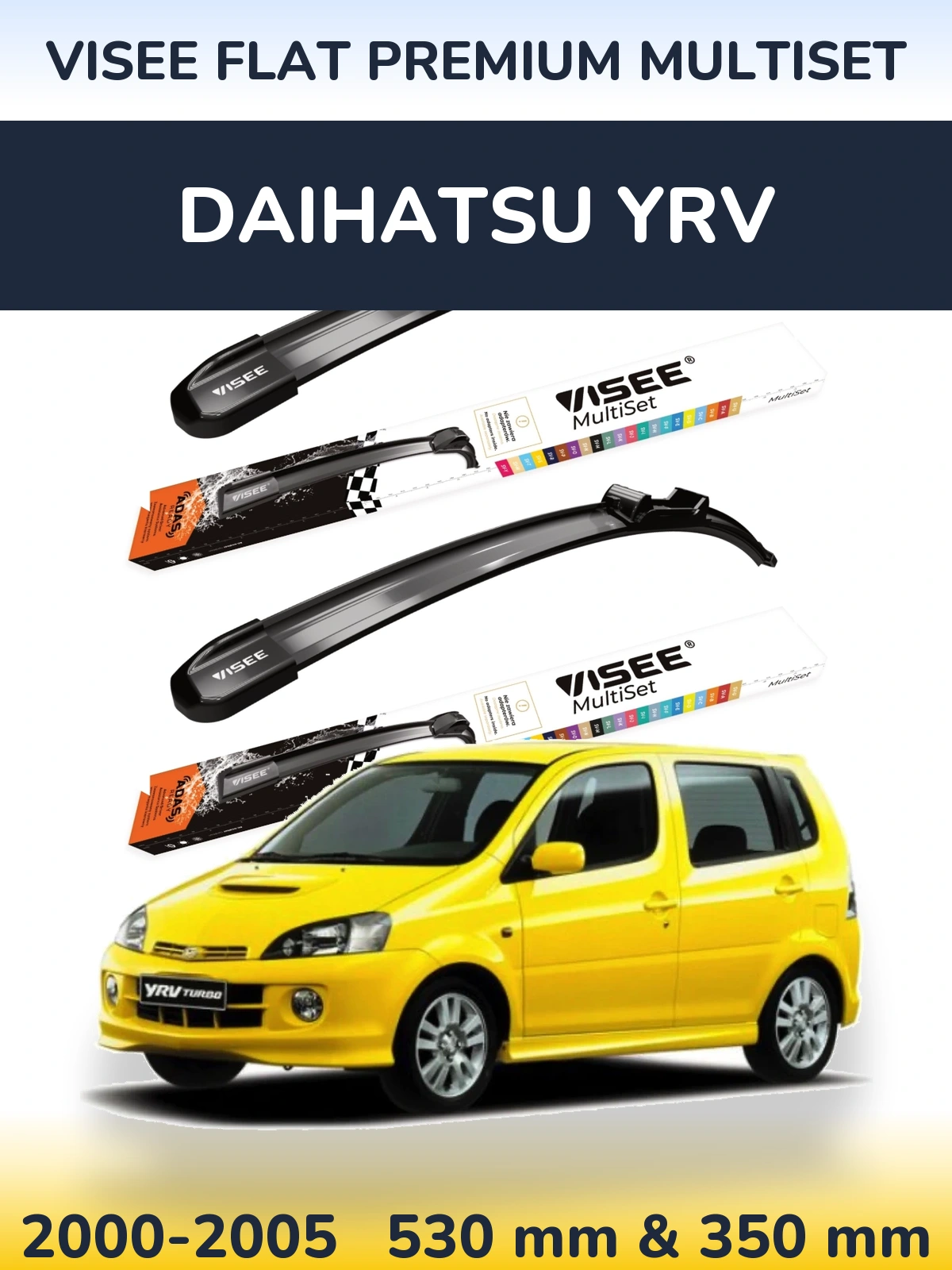Torkarblad VISEE FLAT PREMIUM MultiSet för Daihatsu YRV