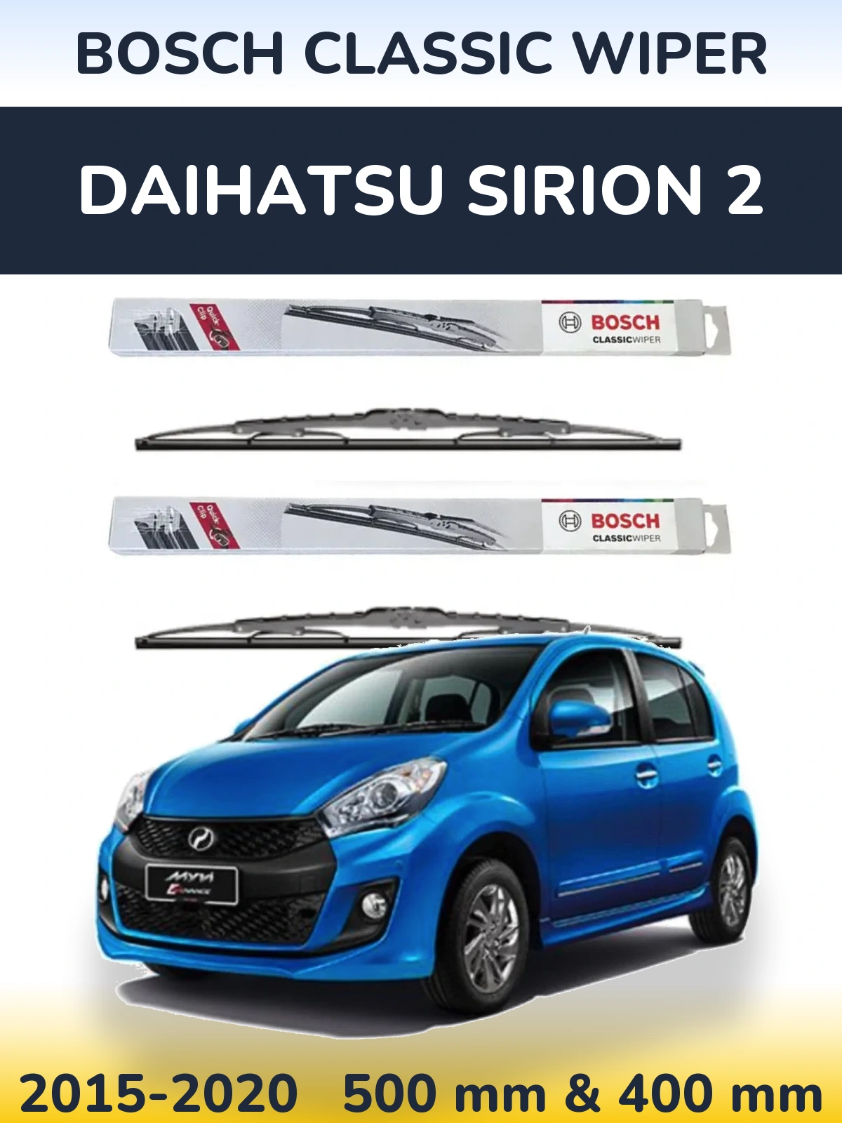 Torkarblad BOSCH Classic Wiper för Daihatsu SIrion 2