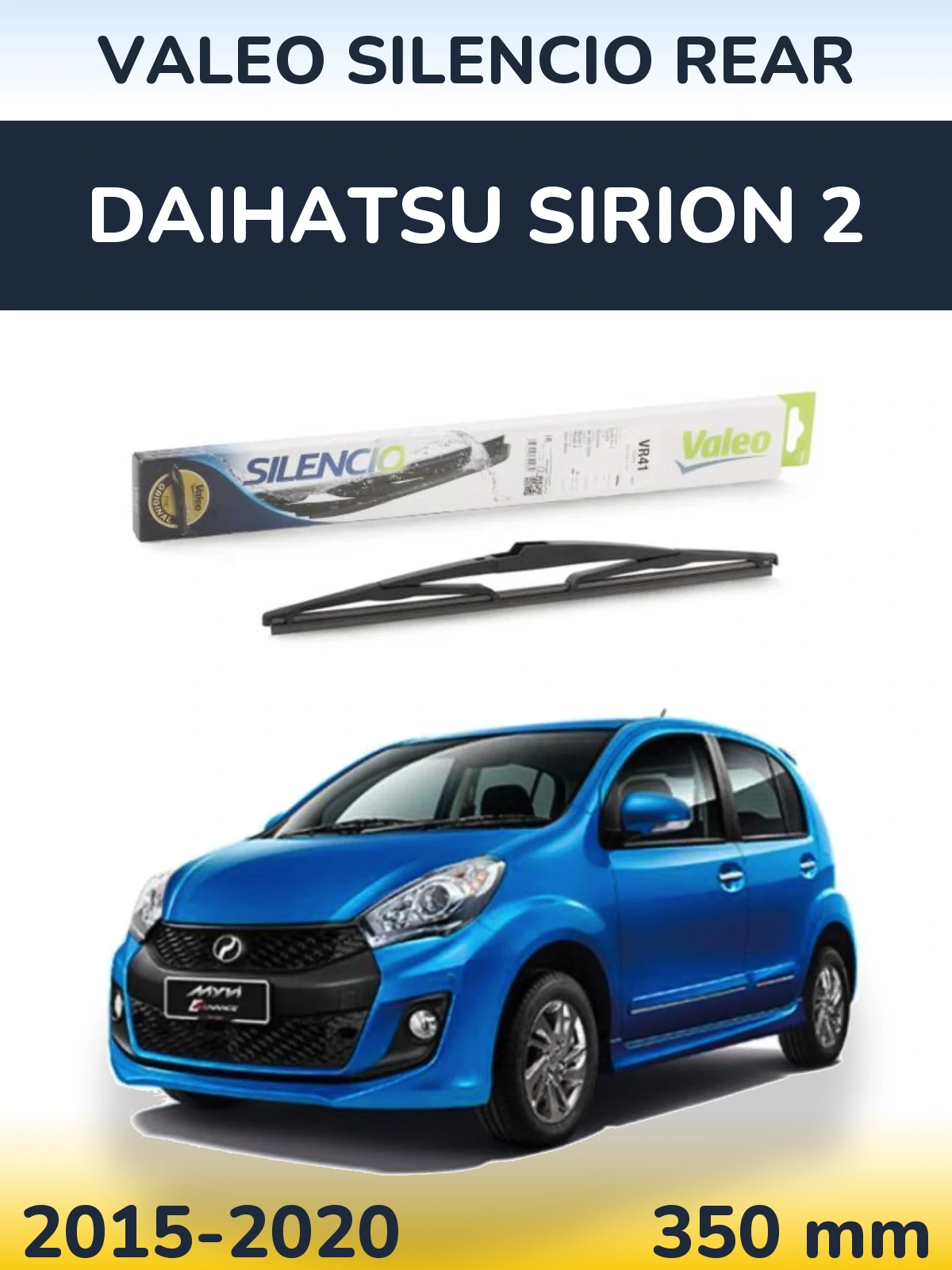 Torkarblad Valeo Silencio Rear för Daihatsu SIrion 2