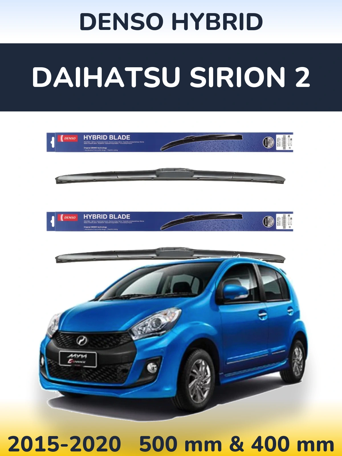 Torkarblad Denso Hybrid för Daihatsu SIrion 2