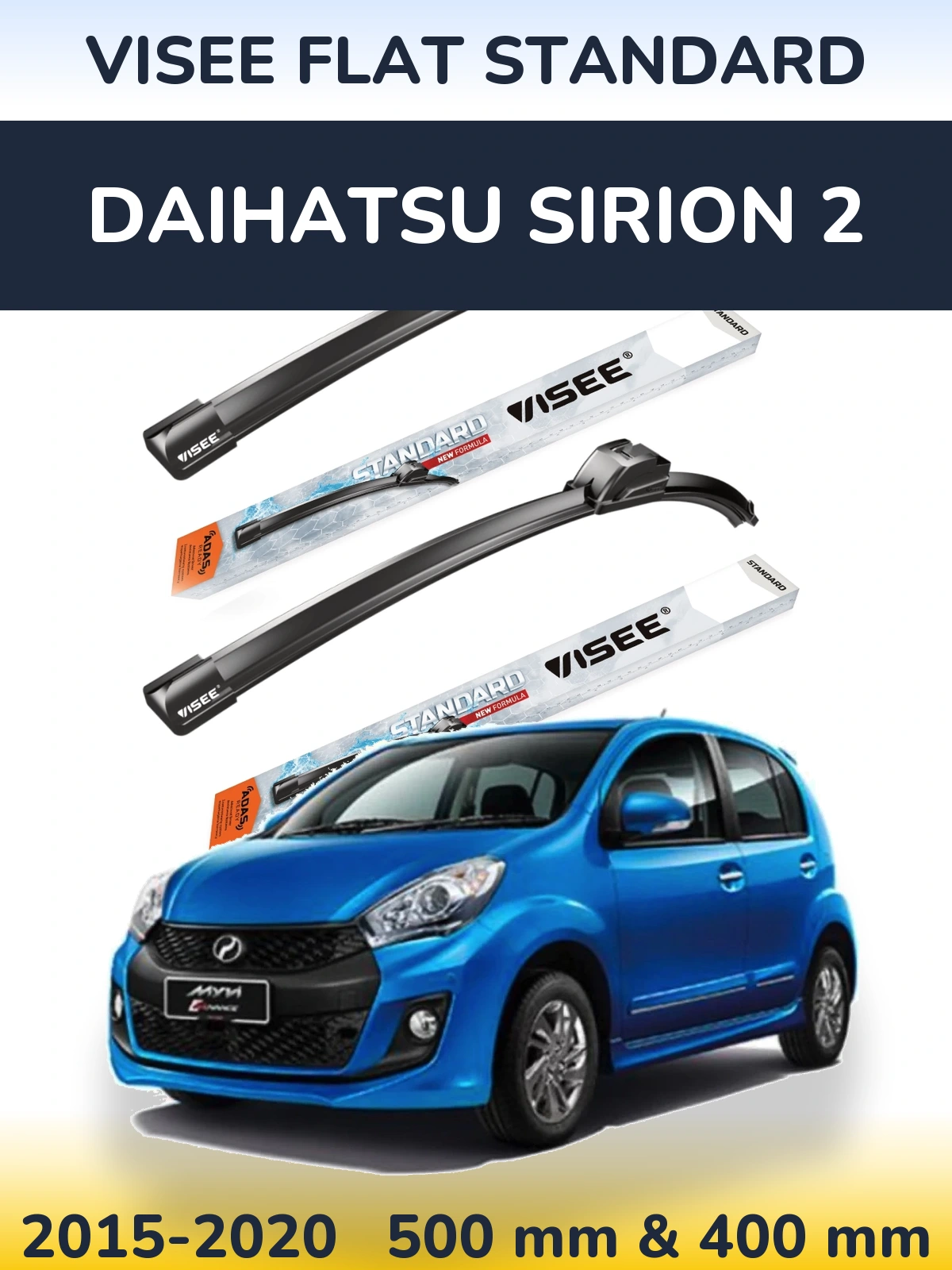 Torkarblad VISEE FLAT STANDARD för Daihatsu SIrion 2