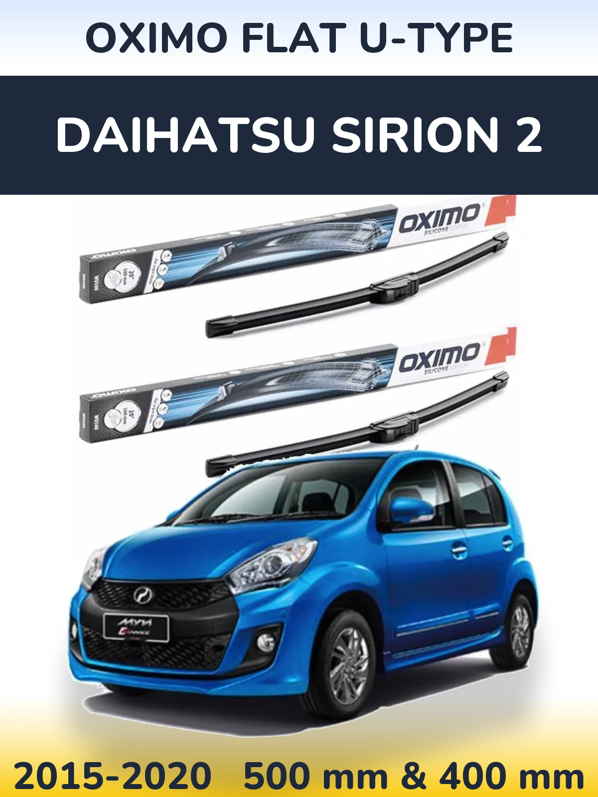 Torkarblad Oximo Flat U-type för Daihatsu SIrion 2