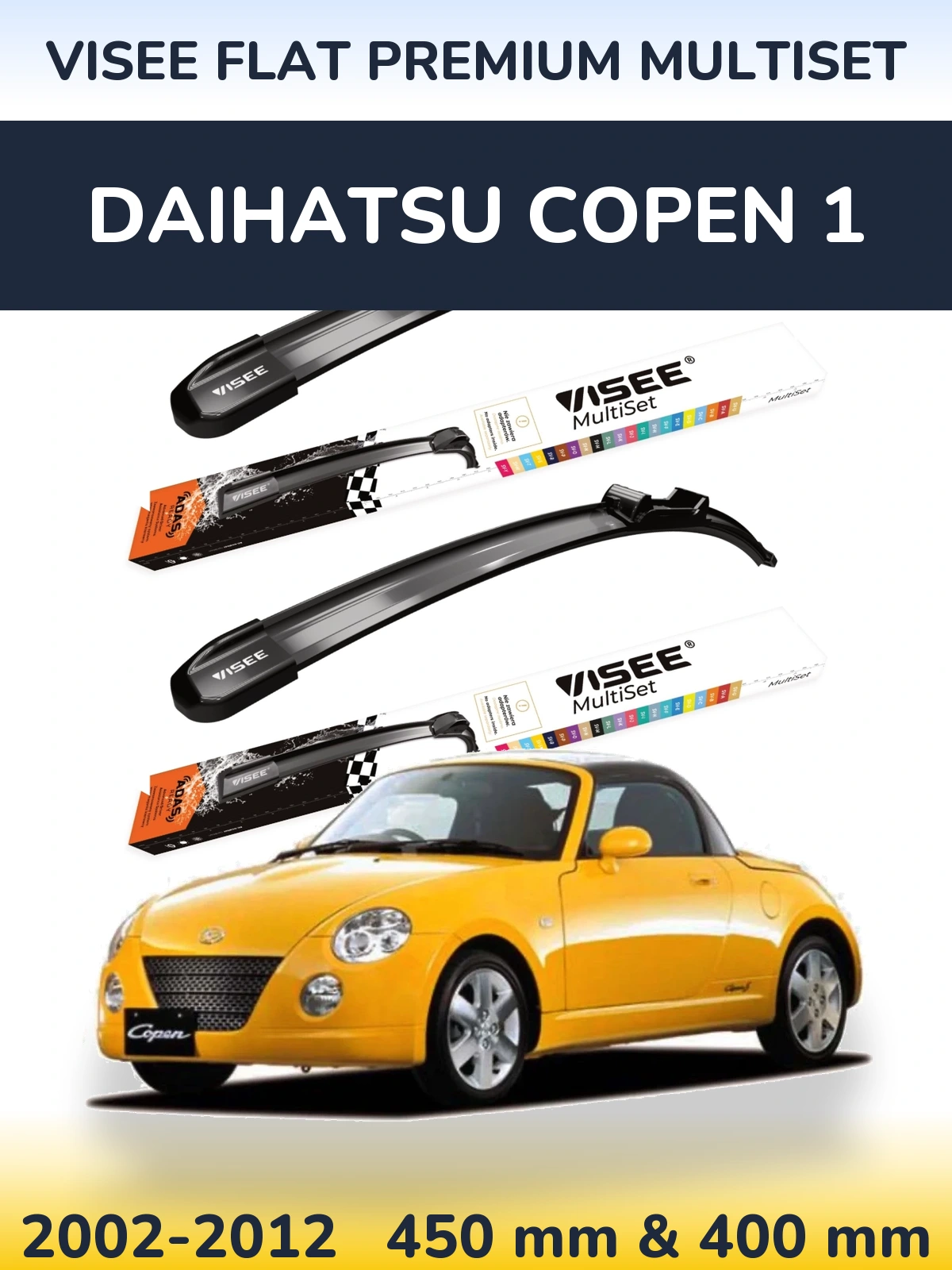 Torkarblad VISEE FLAT PREMIUM MultiSet för Daihatsu Copen 1