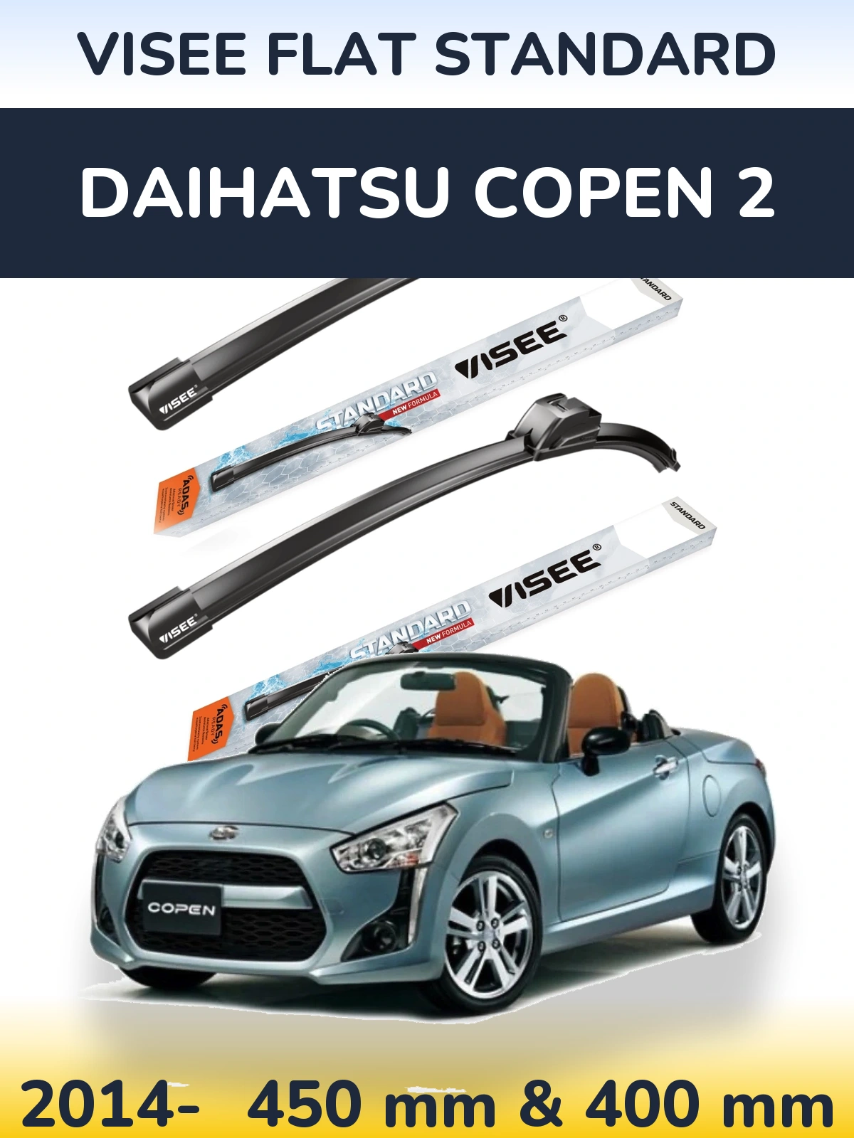 Torkarblad VISEE FLAT STANDARD för Daihatsu Copen 2