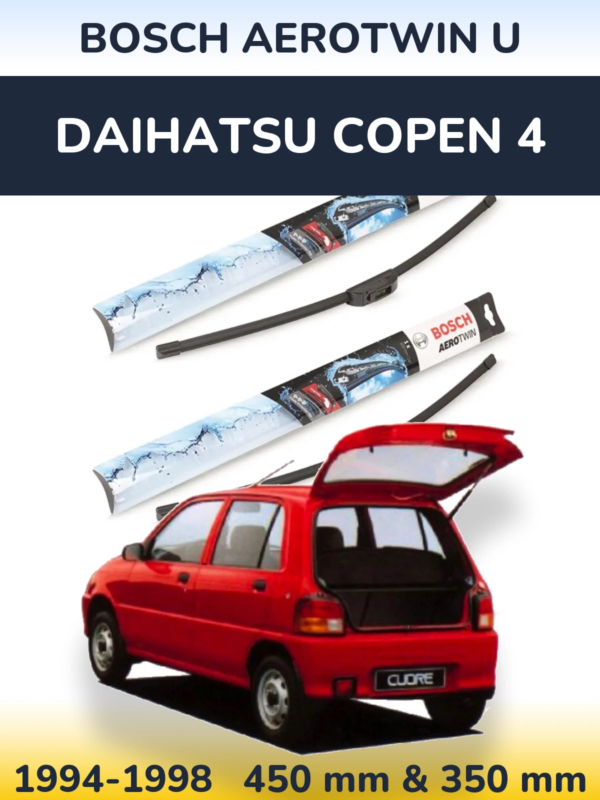 Torkarblad BOSCH AeroTwin U för Daihatsu Copen 4