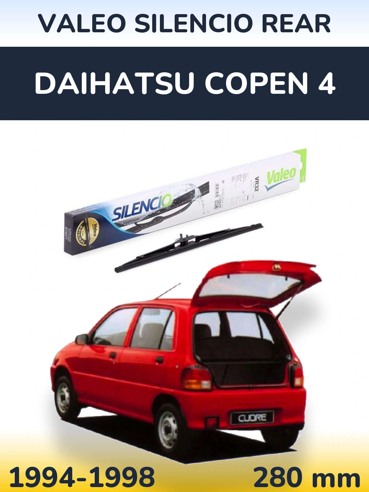 Torkarblad Valeo Silencio Rear för Daihatsu Copen 4