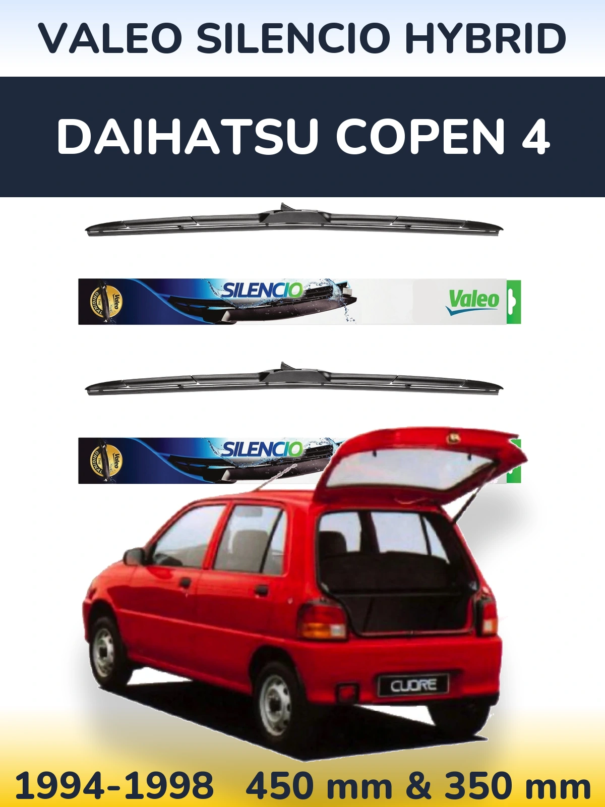 Torkarblad Valeo Silencio Hybrid för Daihatsu Copen 4