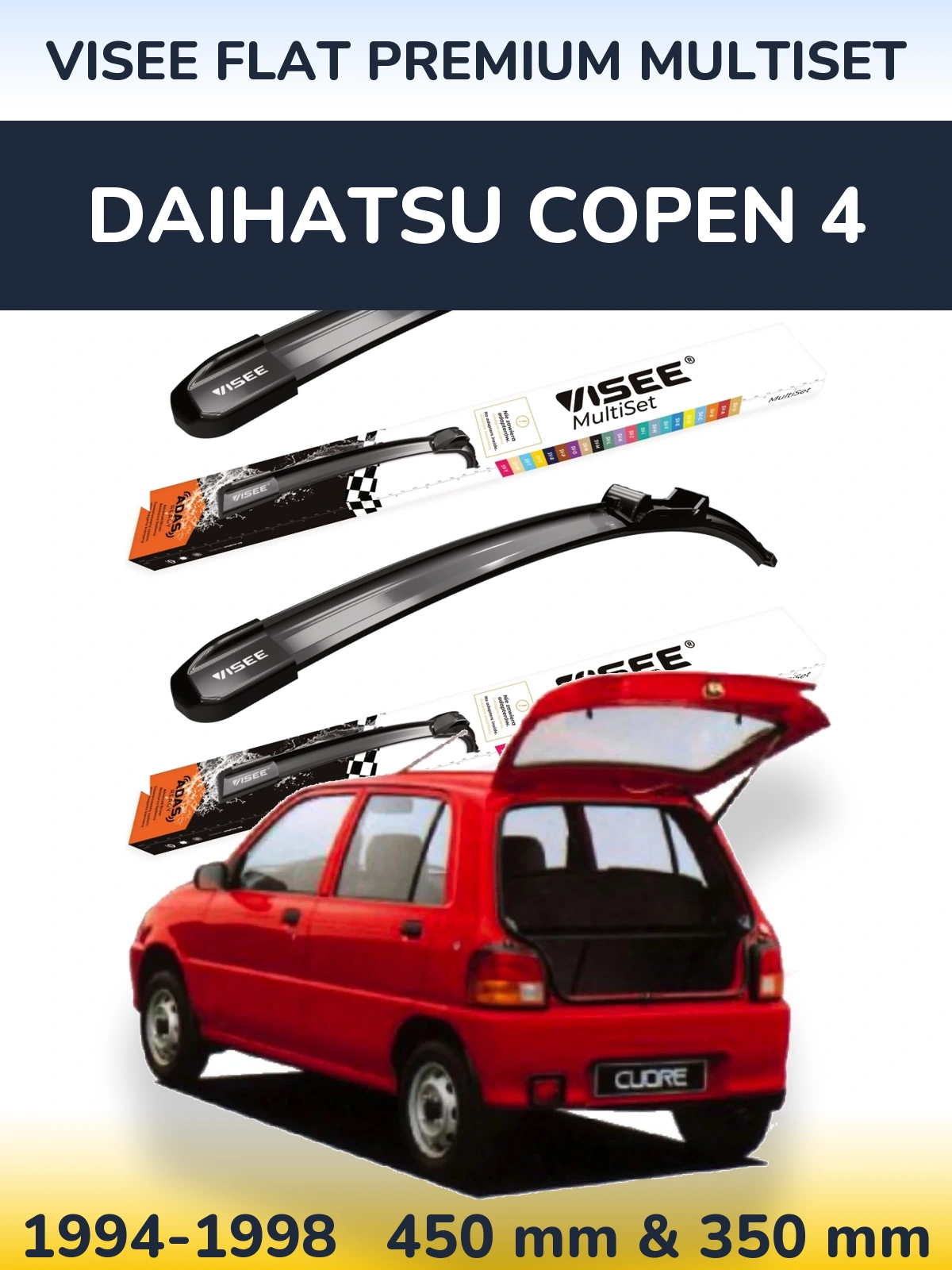 Torkarblad VISEE FLAT PREMIUM MultiSet för Daihatsu Copen 4