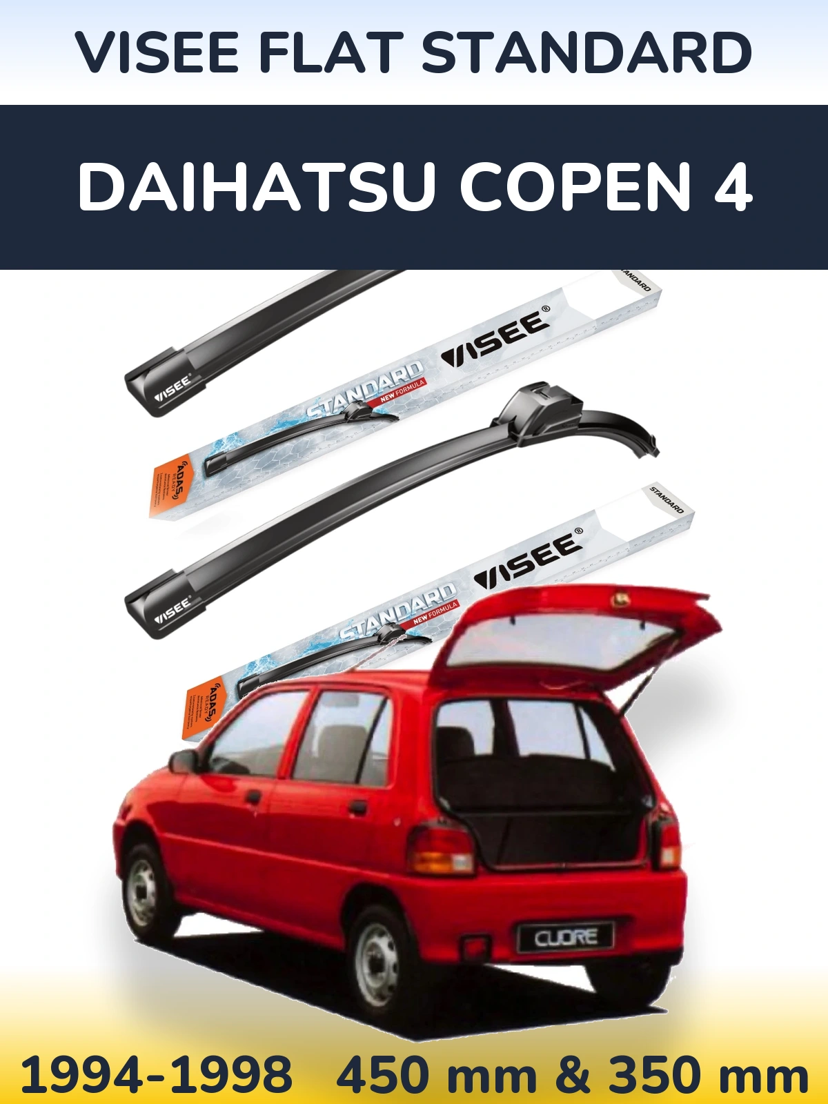 Torkarblad VISEE FLAT STANDARD för Daihatsu Copen 4