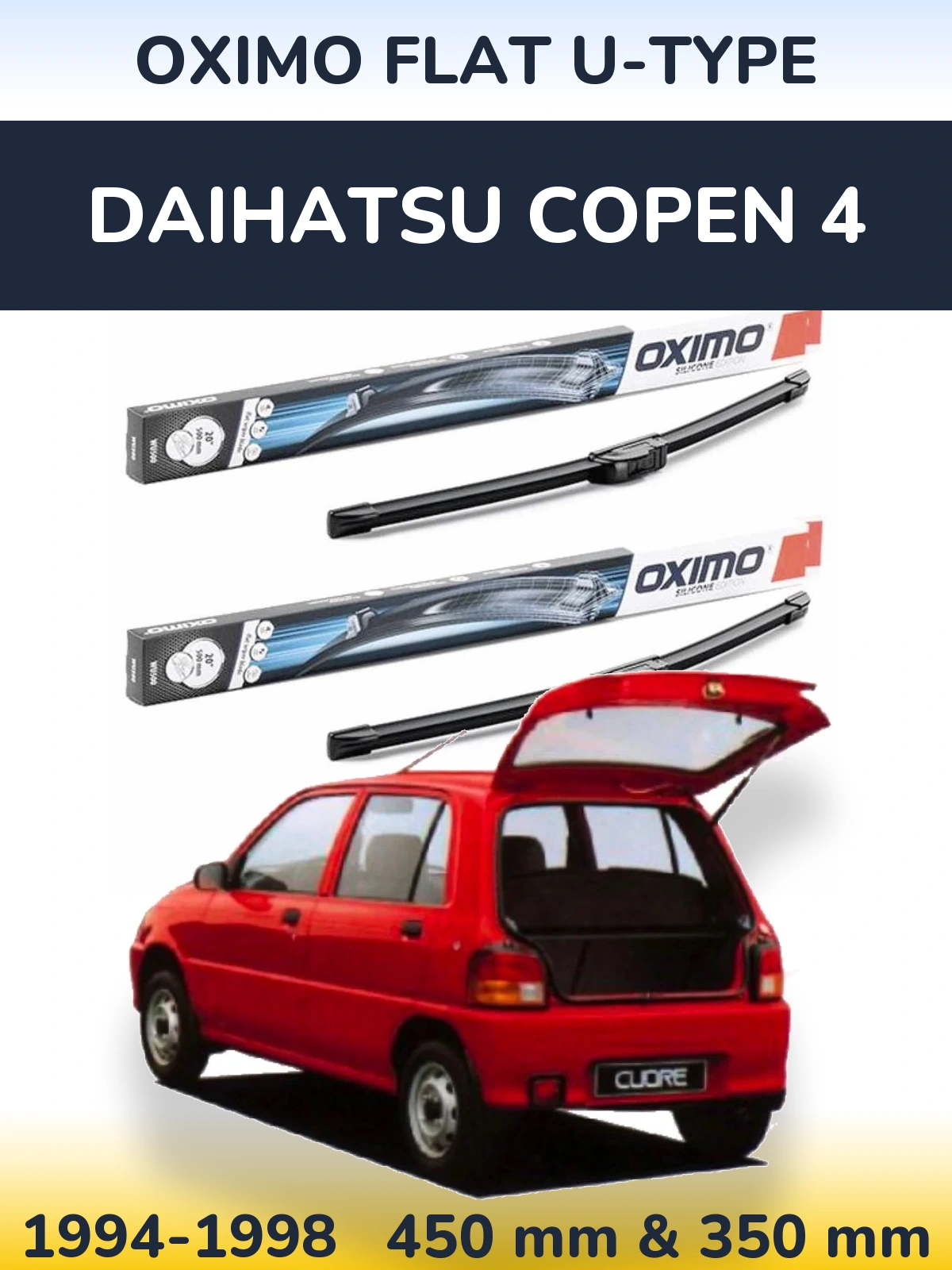 Torkarblad Oximo Flat U-type för Daihatsu Copen 4