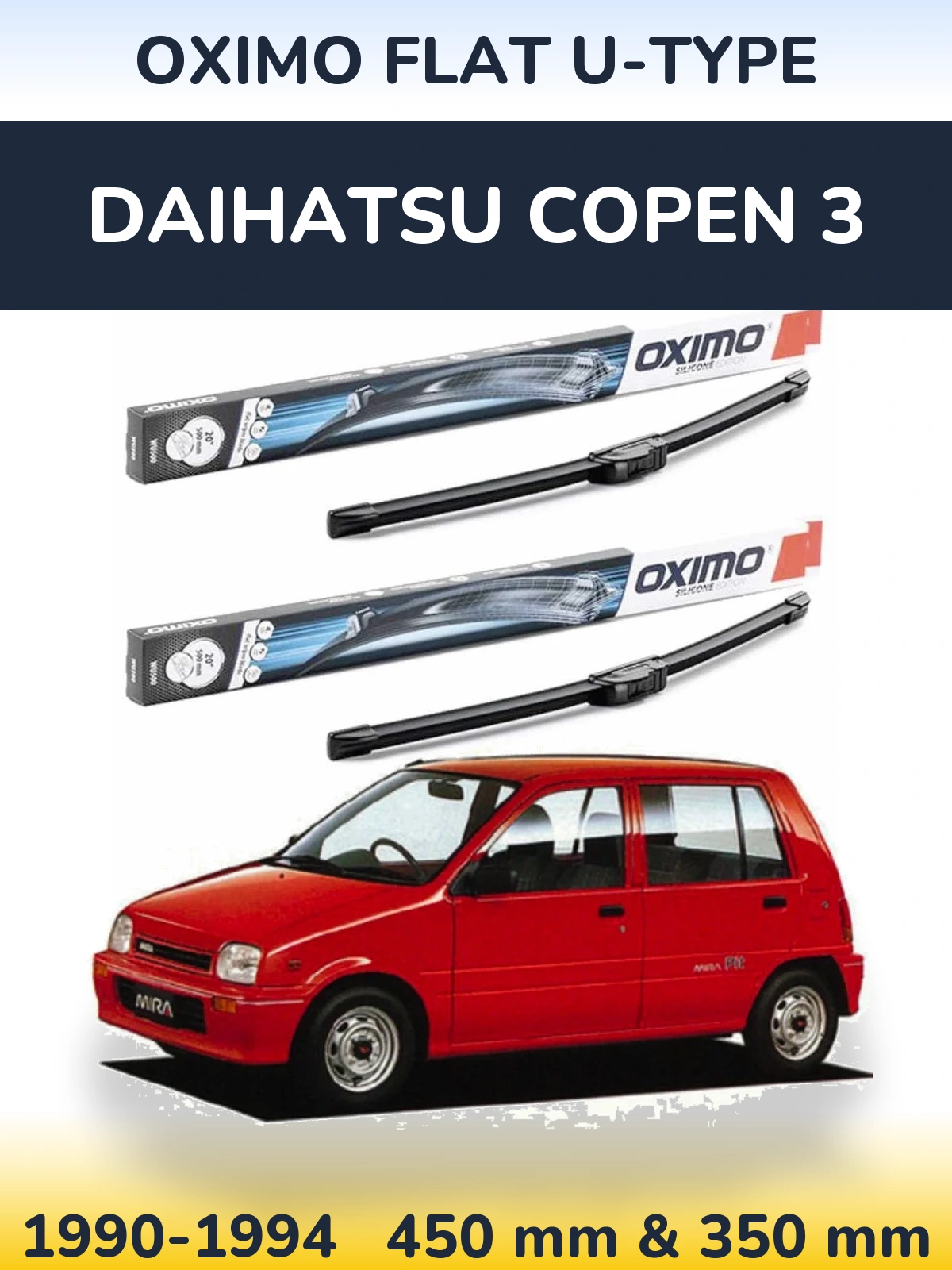 Torkarblad Oximo Flat U-type för Daihatsu Copen 3